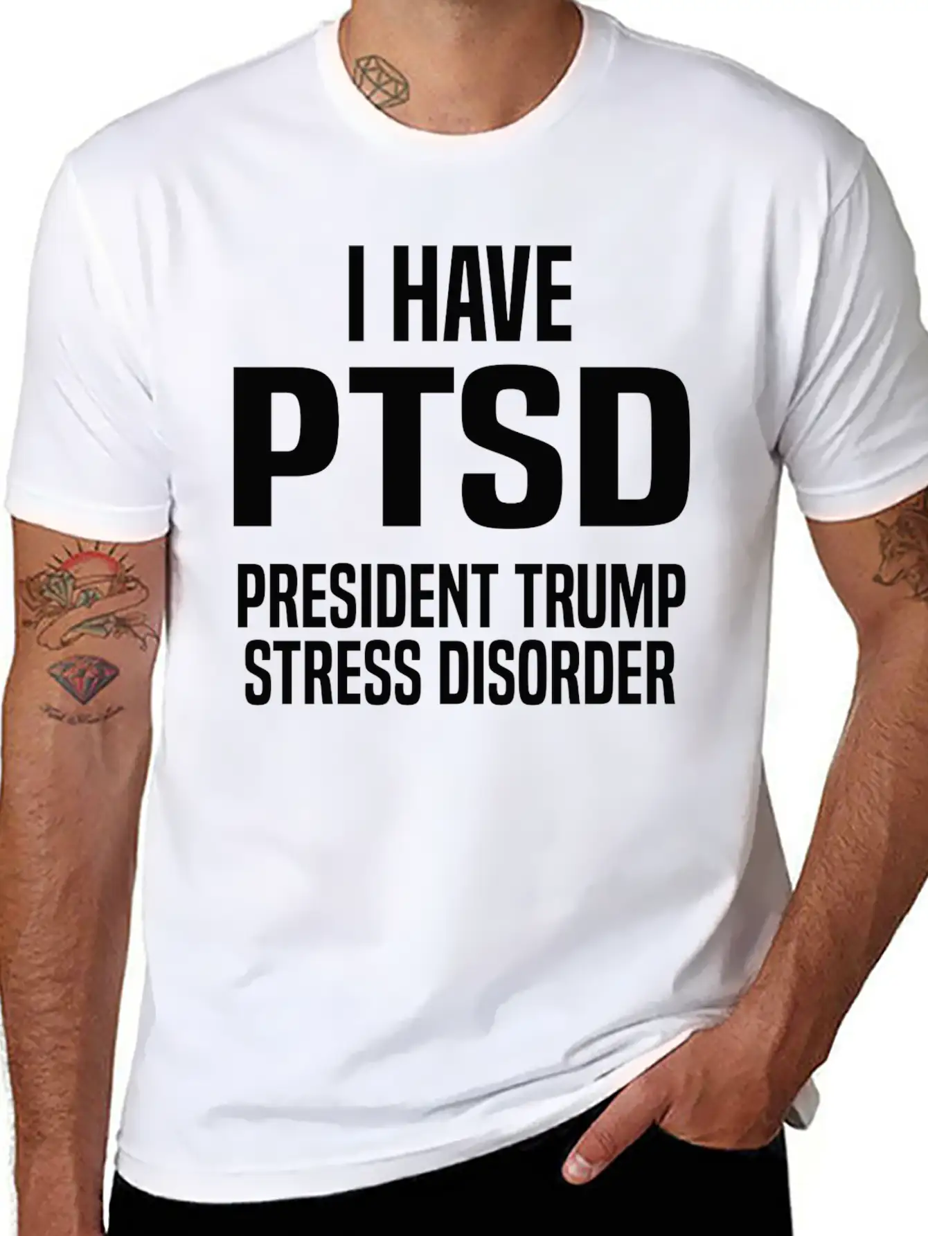 President Trump Stress Disorder Slogan Unisex Casual T-Shirt – Clean Design For Daily Comfort