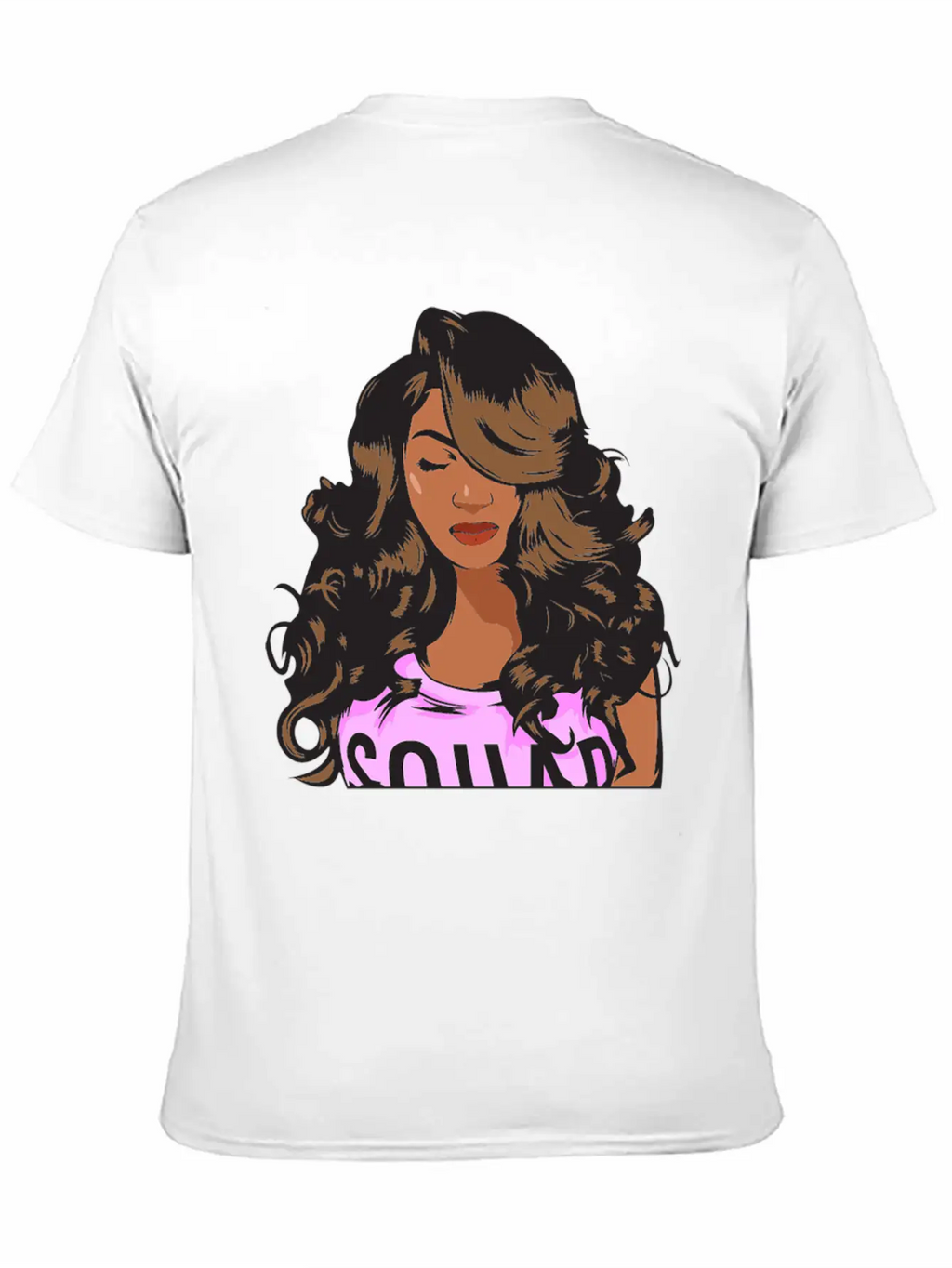 Pretty Lady Fashion Model African American Ethnic Unisex Short Sleeve Soft Cotton T-Shirt – Casual Everyday Wear