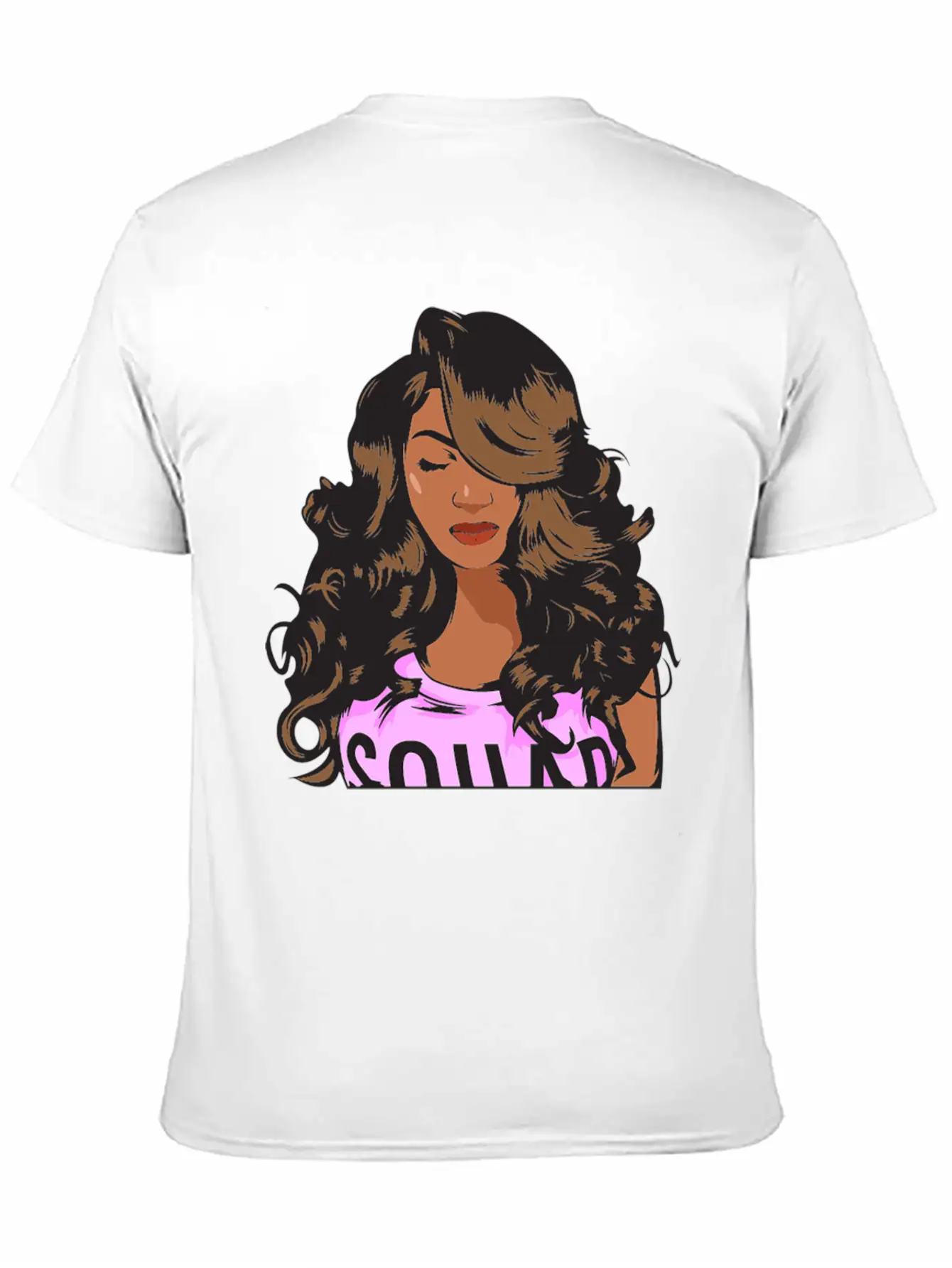 Pretty Lady Fashion Model African American Ethnic Unisex Short Sleeve Soft Cotton T-Shirt – Casual Everyday Wear