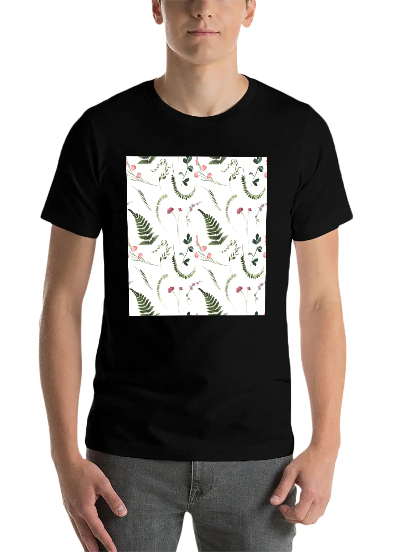 Pretty Wildflowers Botanical Pattern Unisex Casual T-Shirt – Clean Design For Daily Comfort
