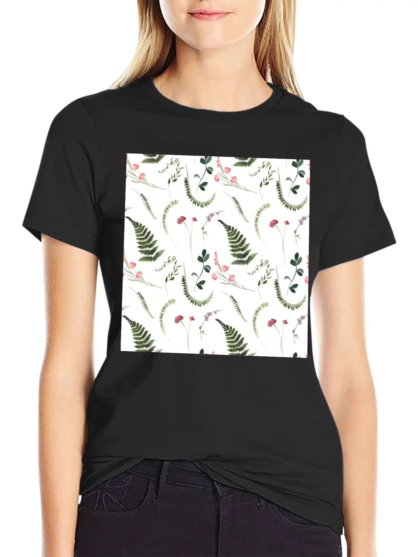 Pretty Wildflowers Botanical Pattern Unisex Casual T-Shirt – Clean Design For Daily Comfort