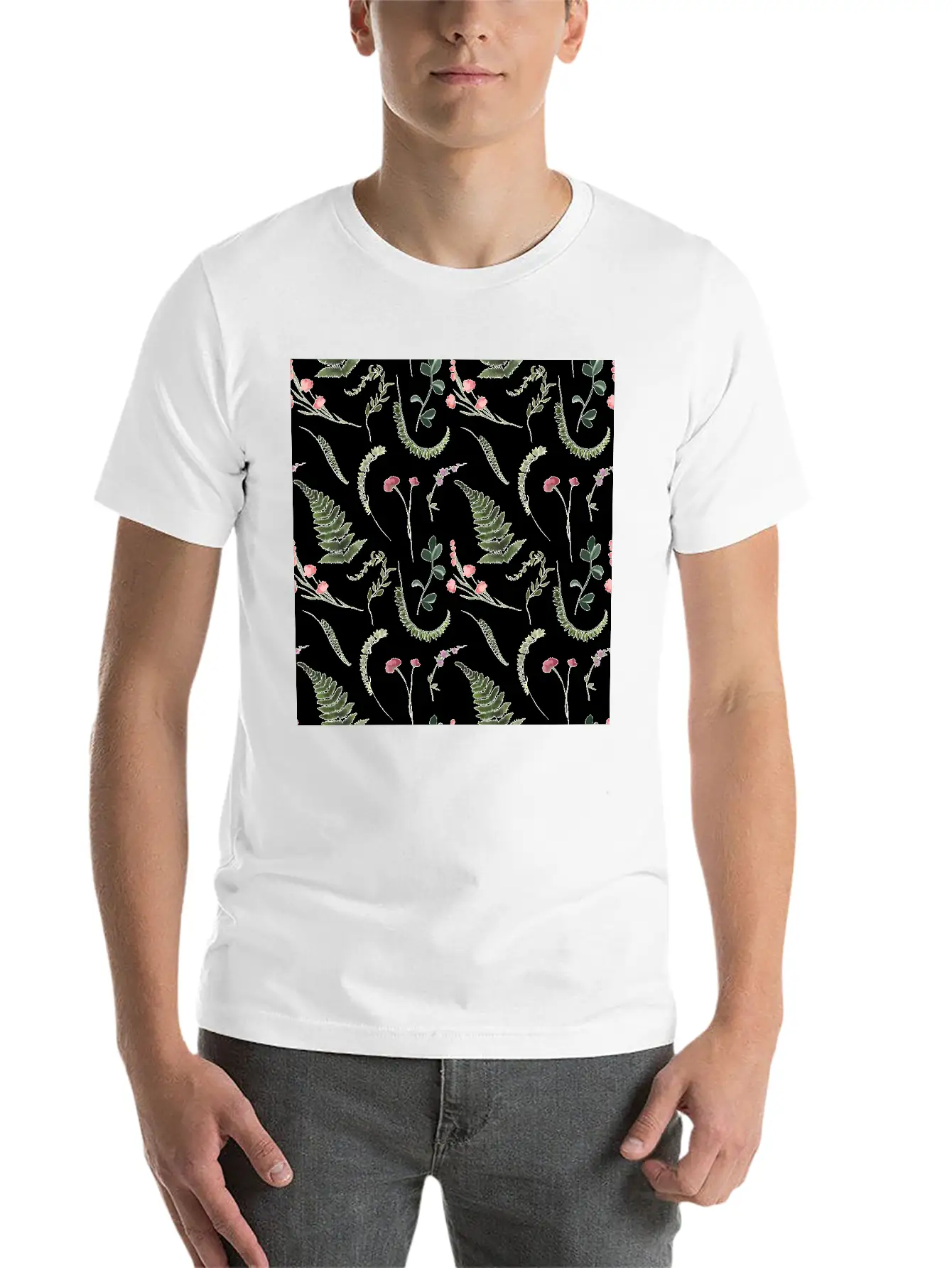 Pretty Wildflowers Botanical Pattern Unisex Casual T-Shirt – Clean Design For Daily Comfort