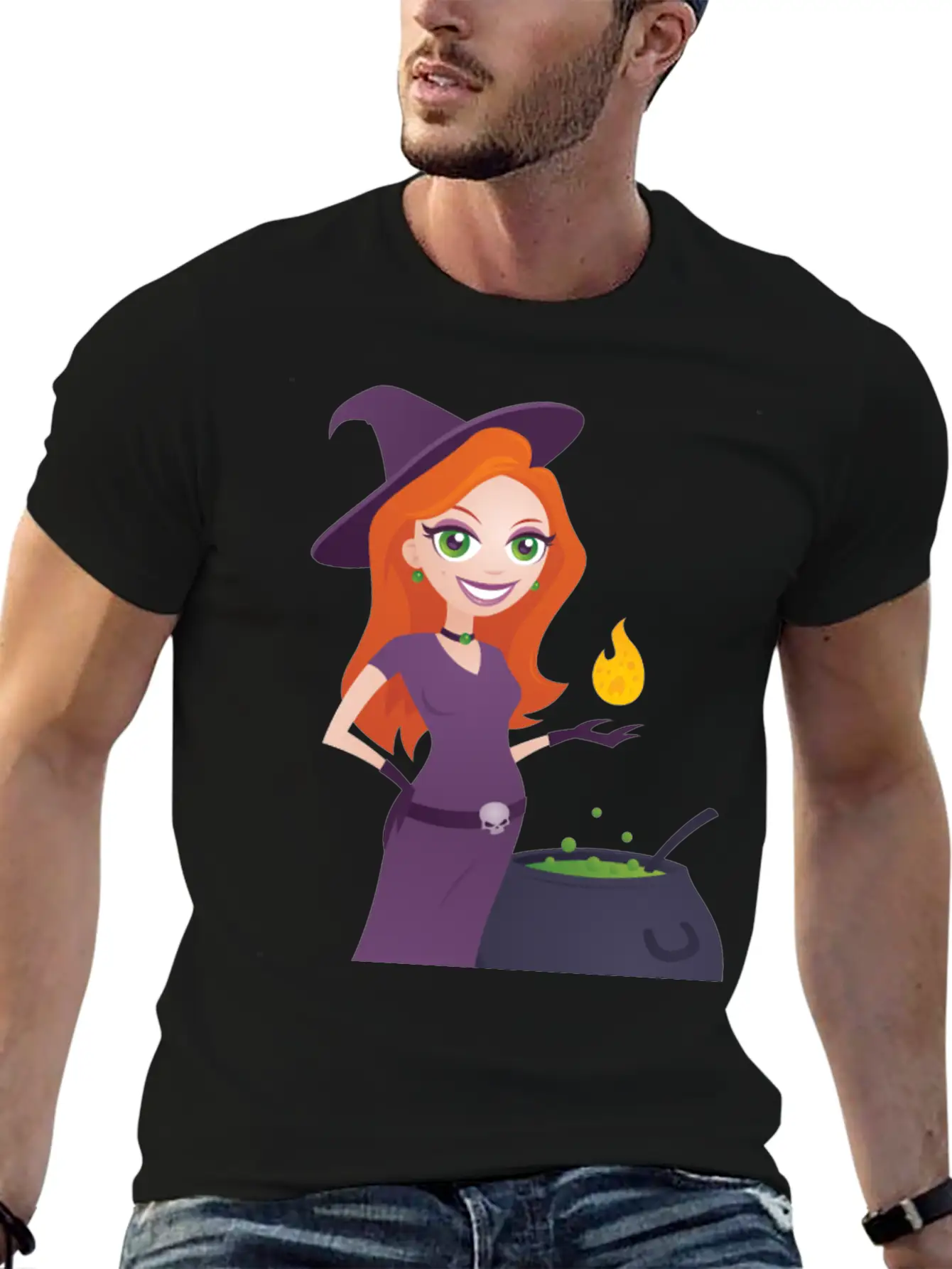 Pretty Witch Classic Fit Graphic Tee For Daily Comfort – Unisex Cotton Shirt