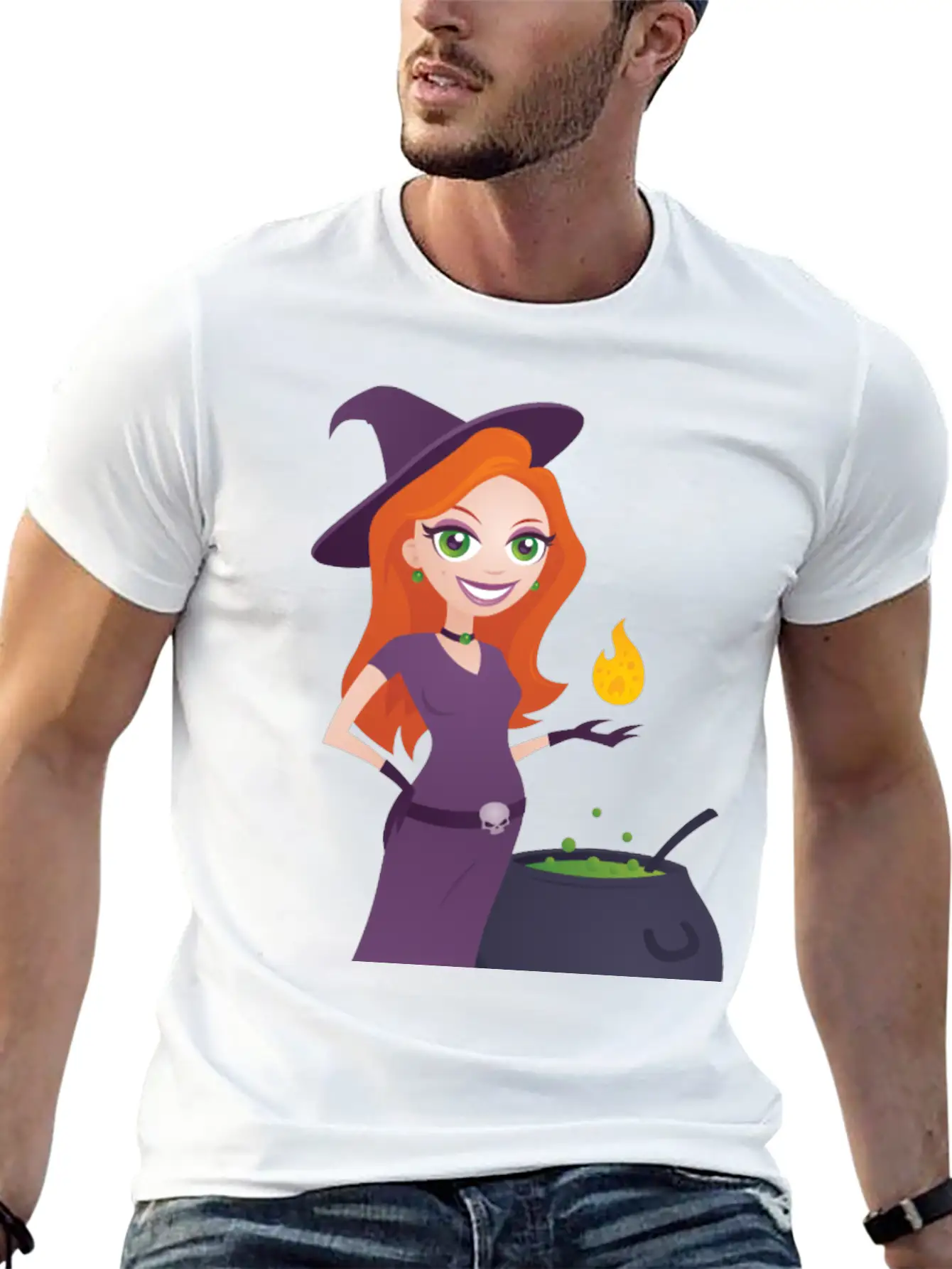 Pretty Witch Classic Fit Graphic Tee For Daily Comfort – Unisex Cotton Shirt