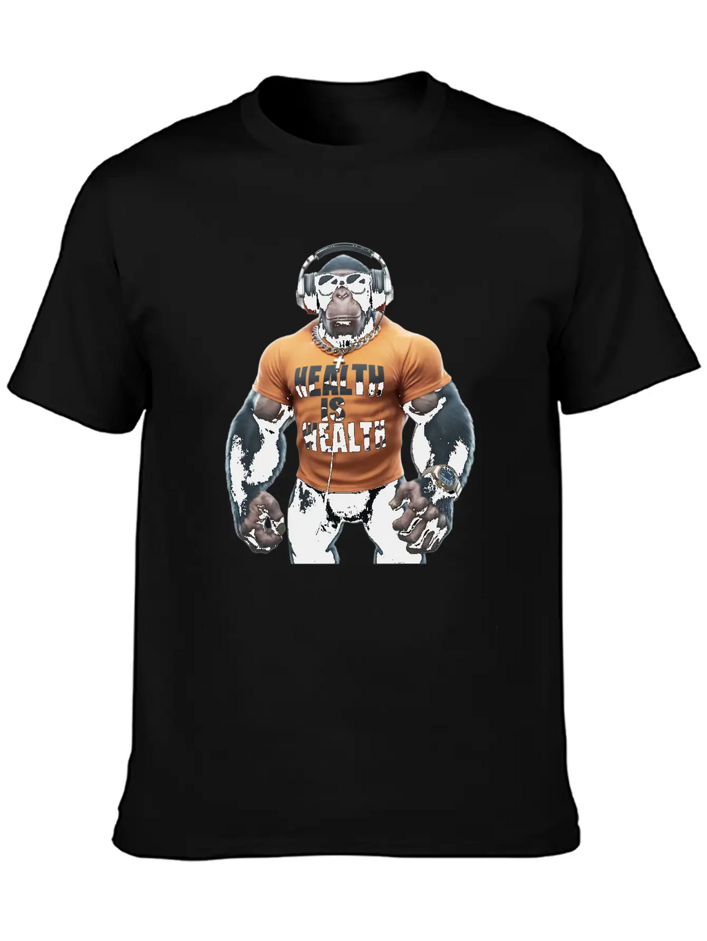 Primate Prosperity Healthy Habits For Happy Chimps Unisex Casual T-Shirt – Clean Design For Daily Comfort
