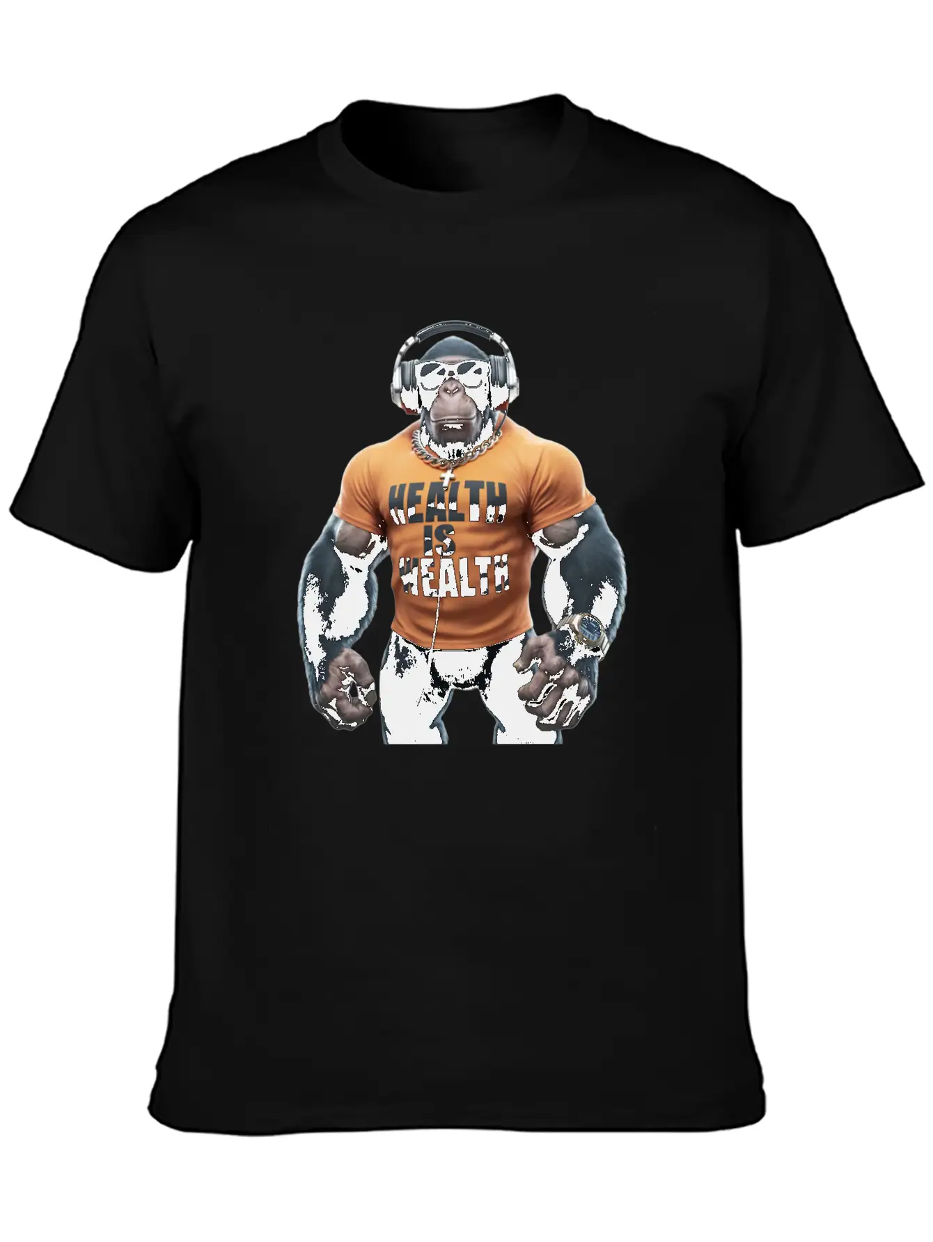 Primate Prosperity Healthy Habits For Happy Chimps Unisex Casual T-Shirt – Clean Design For Daily Comfort