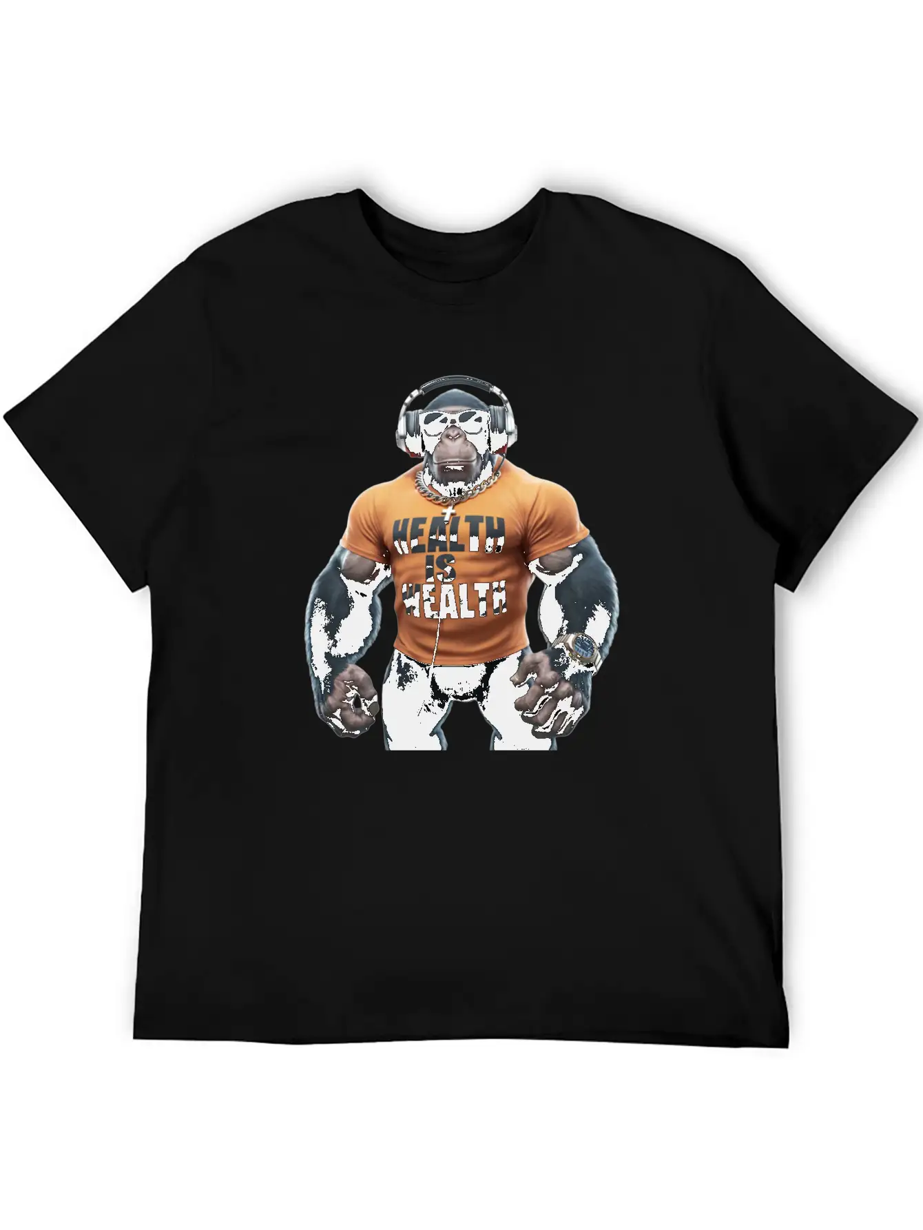 Primate Prosperity Healthy Habits For Happy Chimps Unisex Casual T-Shirt – Clean Design For Daily Comfort