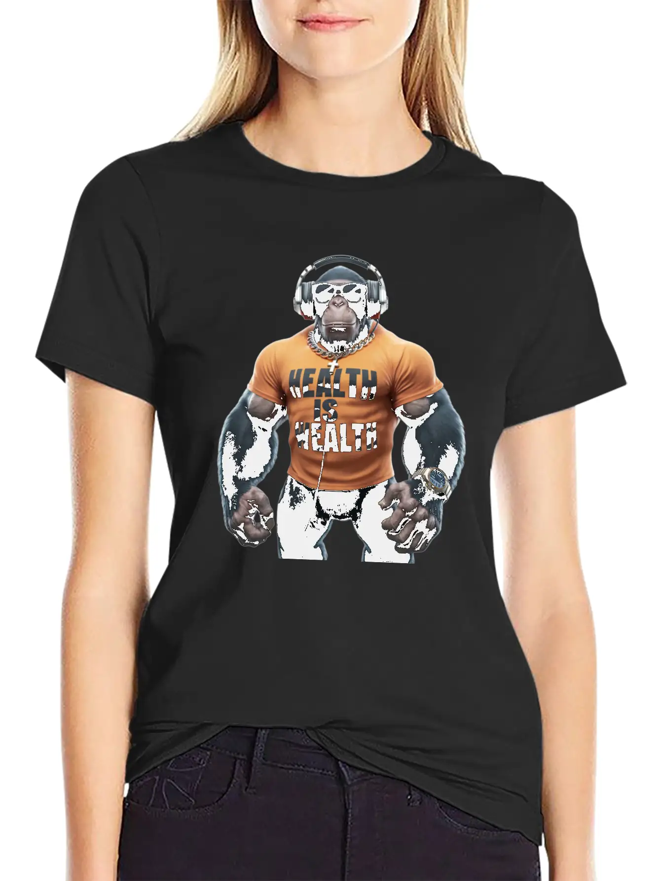 Primate Prosperity Healthy Habits For Happy Chimps Unisex Casual T-Shirt – Clean Design For Daily Comfort