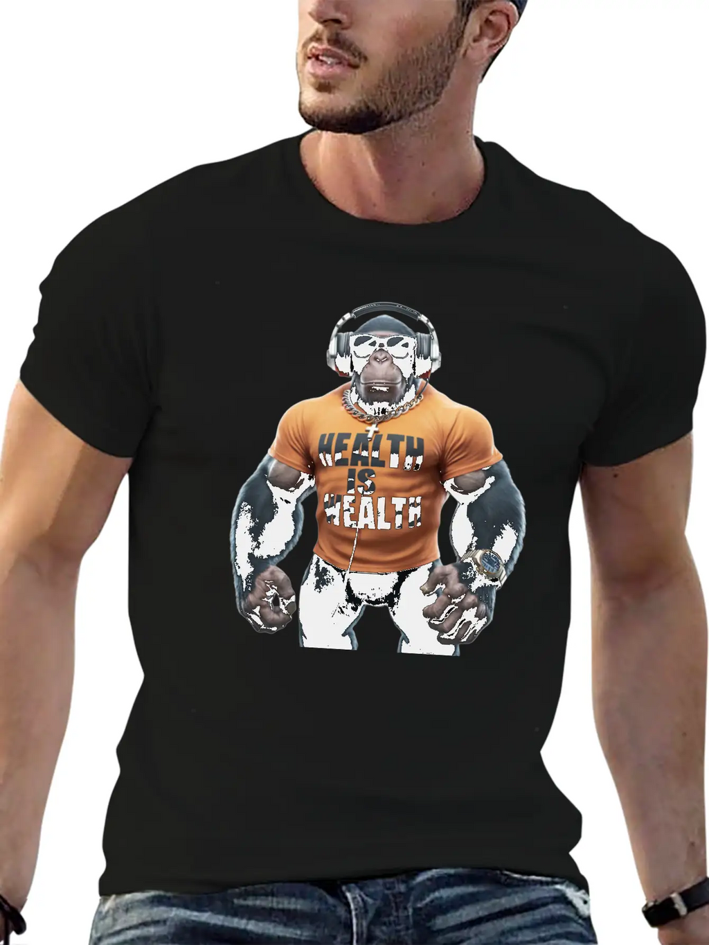 Primate Prosperity Healthy Habits For Happy Chimps Unisex Casual T-Shirt – Clean Design For Daily Comfort