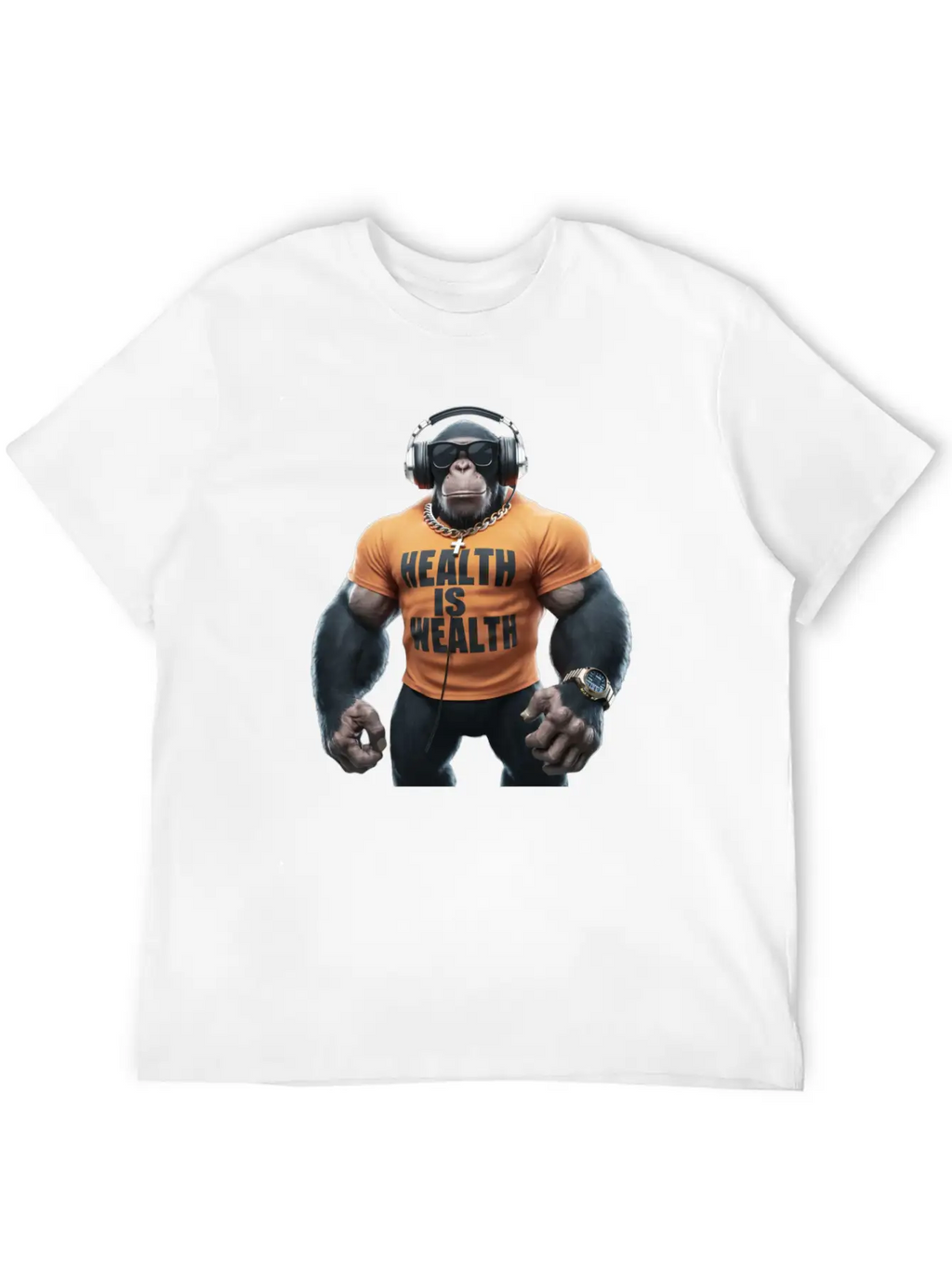 Primate Prosperity Healthy Habits For Happy Chimps Unisex Casual T-Shirt – Clean Design For Daily Comfort