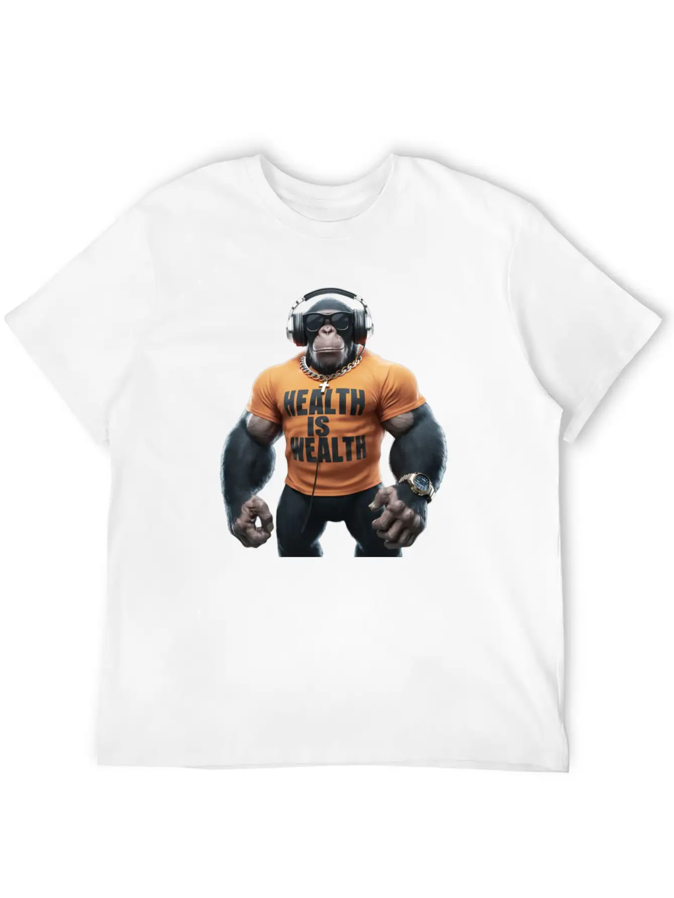Primate Prosperity Healthy Habits For Happy Chimps Unisex Casual T-Shirt – Clean Design For Daily Comfort