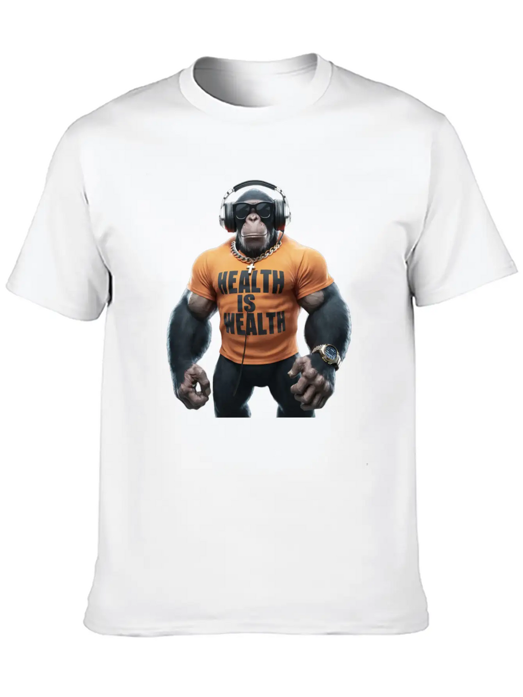 Primate Prosperity Healthy Habits For Happy Chimps Unisex Casual T-Shirt – Clean Design For Daily Comfort