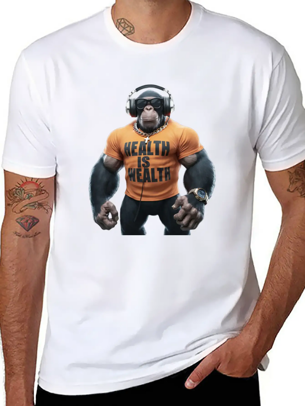 Primate Prosperity Healthy Habits For Happy Chimps Unisex Casual T-Shirt – Clean Design For Daily Comfort