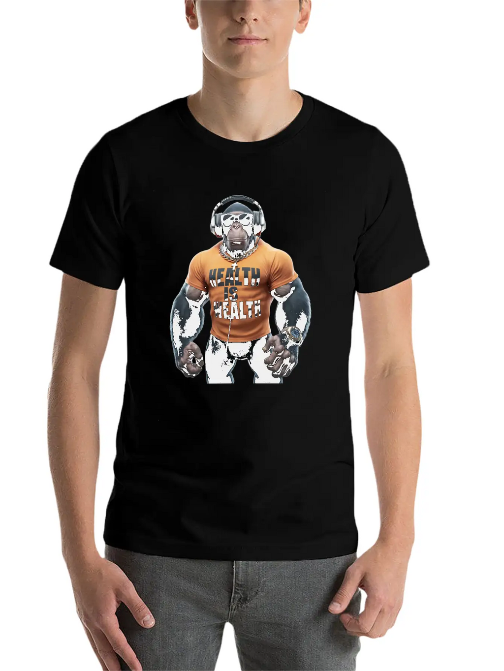 Primate Prosperity Healthy Habits For Happy Chimps Unisex Casual T-Shirt – Clean Design For Daily Comfort