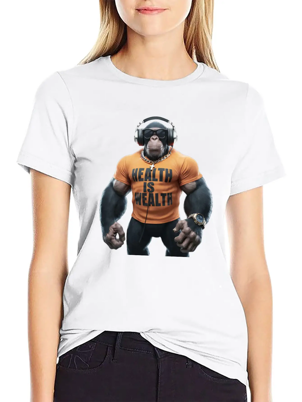 Primate Prosperity Healthy Habits For Happy Chimps Unisex Casual T-Shirt – Clean Design For Daily Comfort