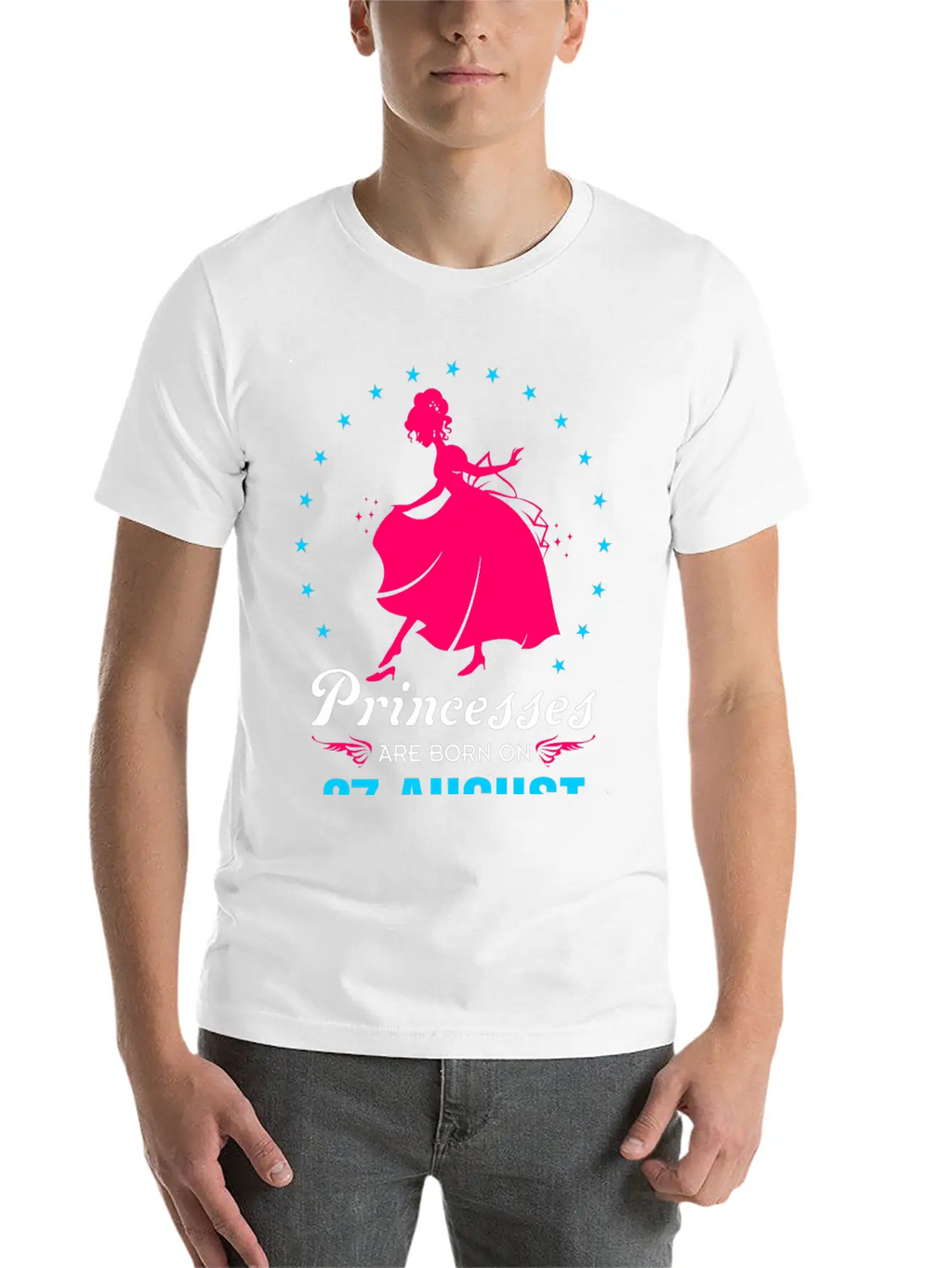 Princesses Are Born In 27 August Casual Graphic T-Shirt – Simple And Comfortable Daily Wear