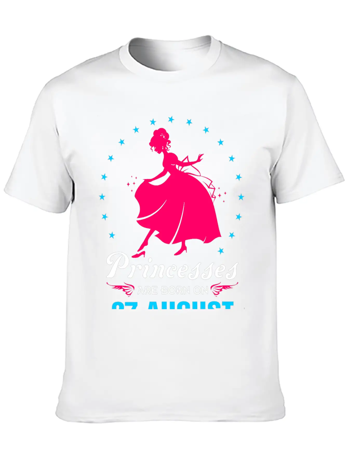 Princesses Are Born In 27 August Casual Graphic T-Shirt – Simple And Comfortable Daily Wear