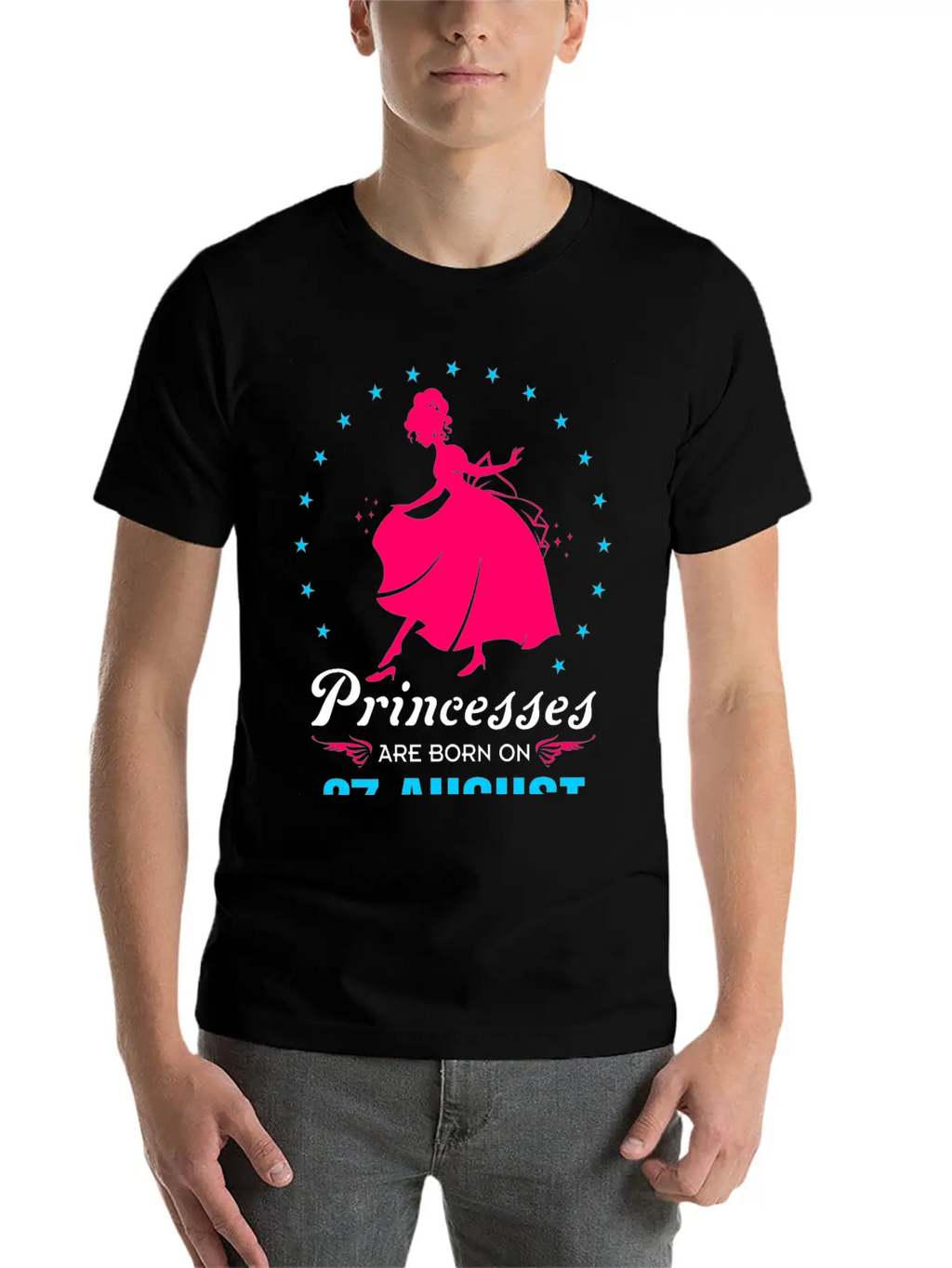 Princesses Are Born In 27 August Casual Graphic T-Shirt – Simple And Comfortable Daily Wear