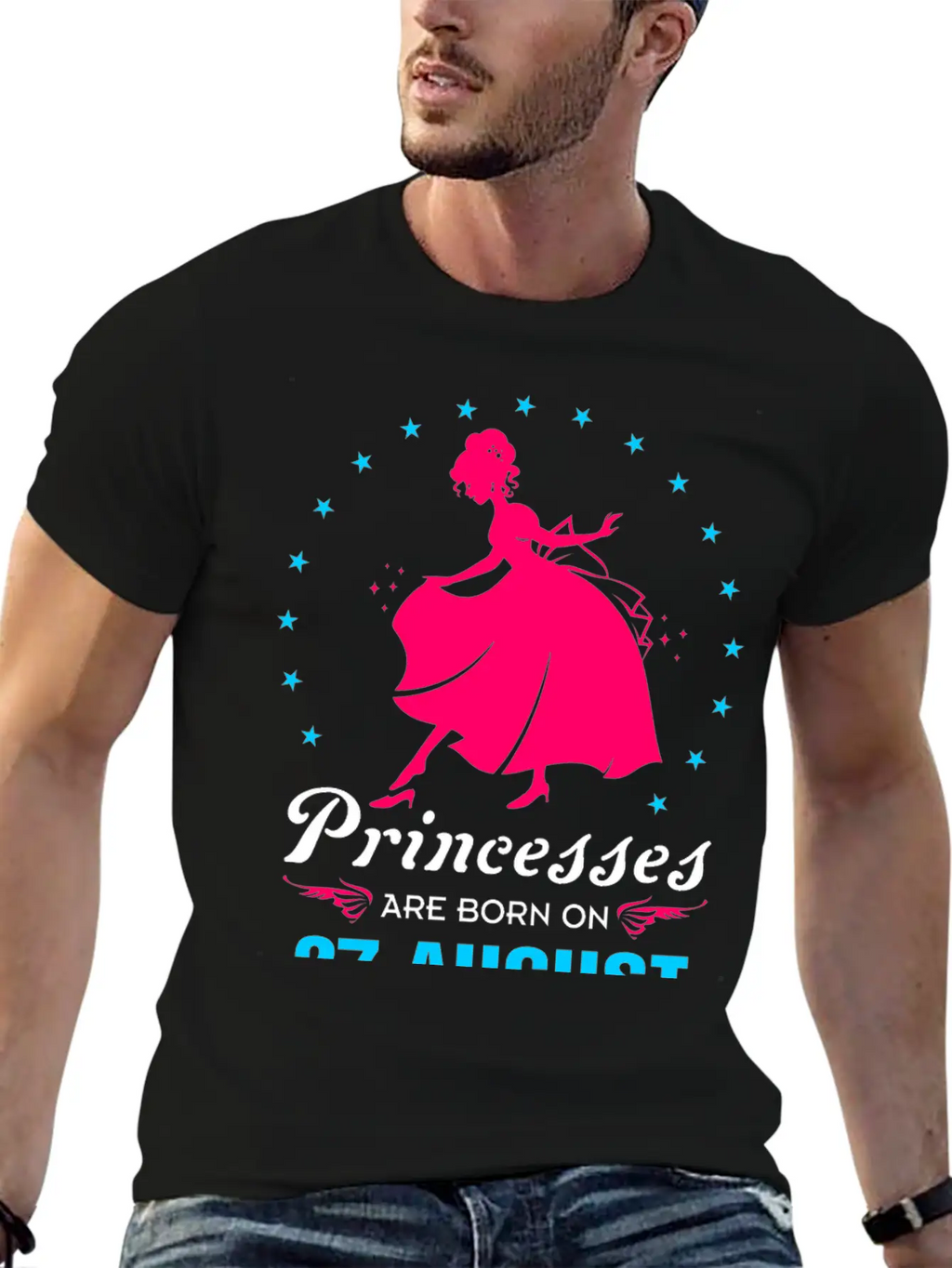 Princesses Are Born In 27 August Casual Graphic T-Shirt – Simple And Comfortable Daily Wear
