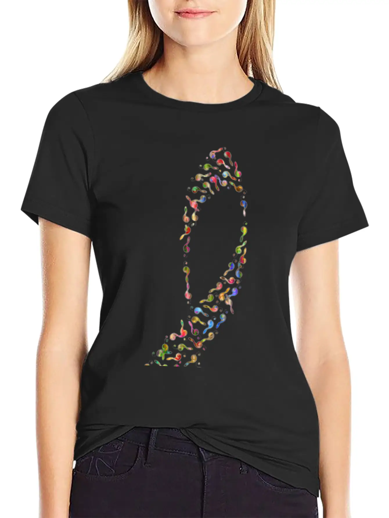Prismatic Clef Fractal 2 No Background Unisex Short Sleeve Soft Cotton T-Shirt – Casual Everyday Wear