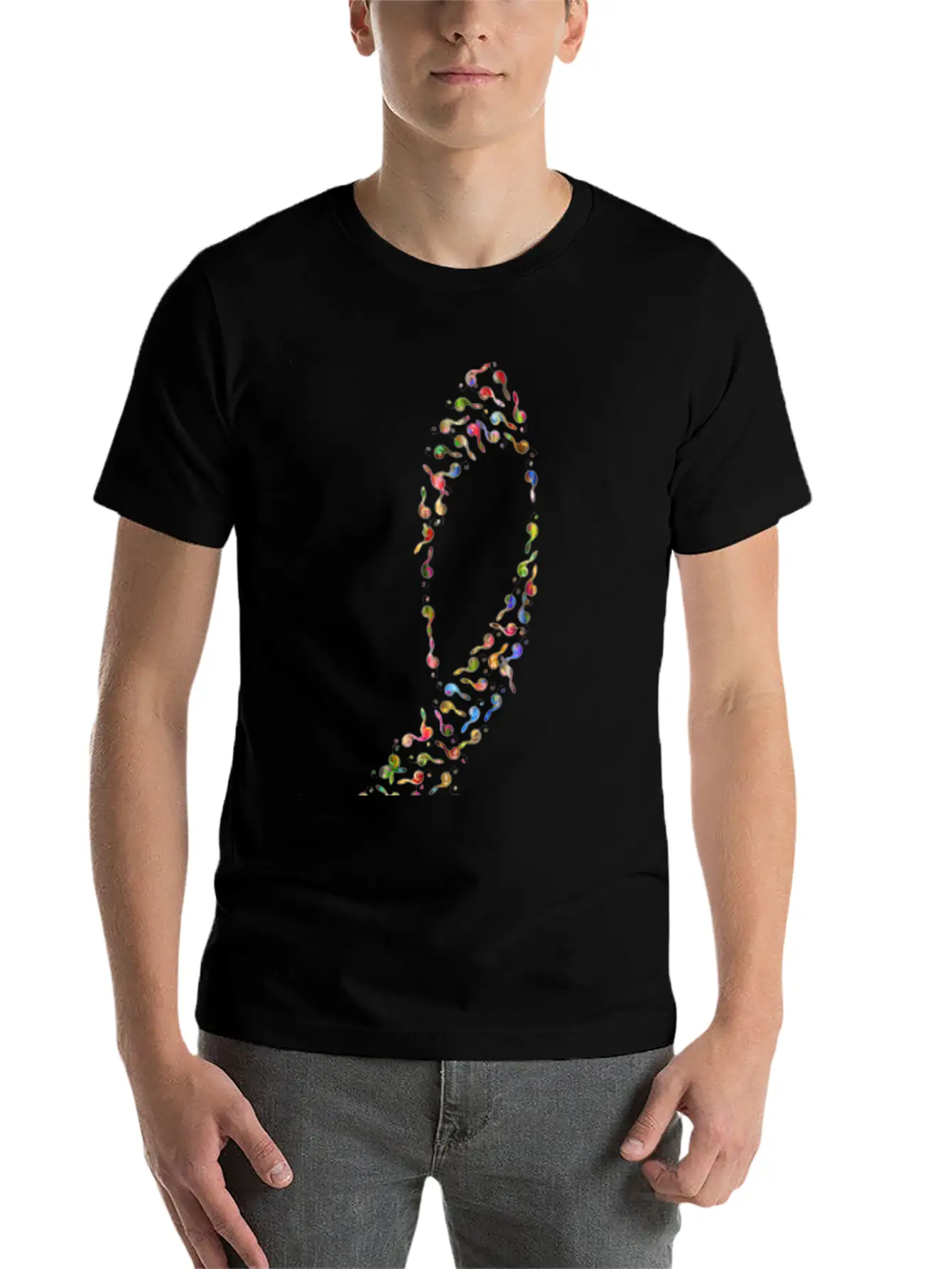 Prismatic Clef Fractal 2 No Background Unisex Short Sleeve Soft Cotton T-Shirt – Casual Everyday Wear