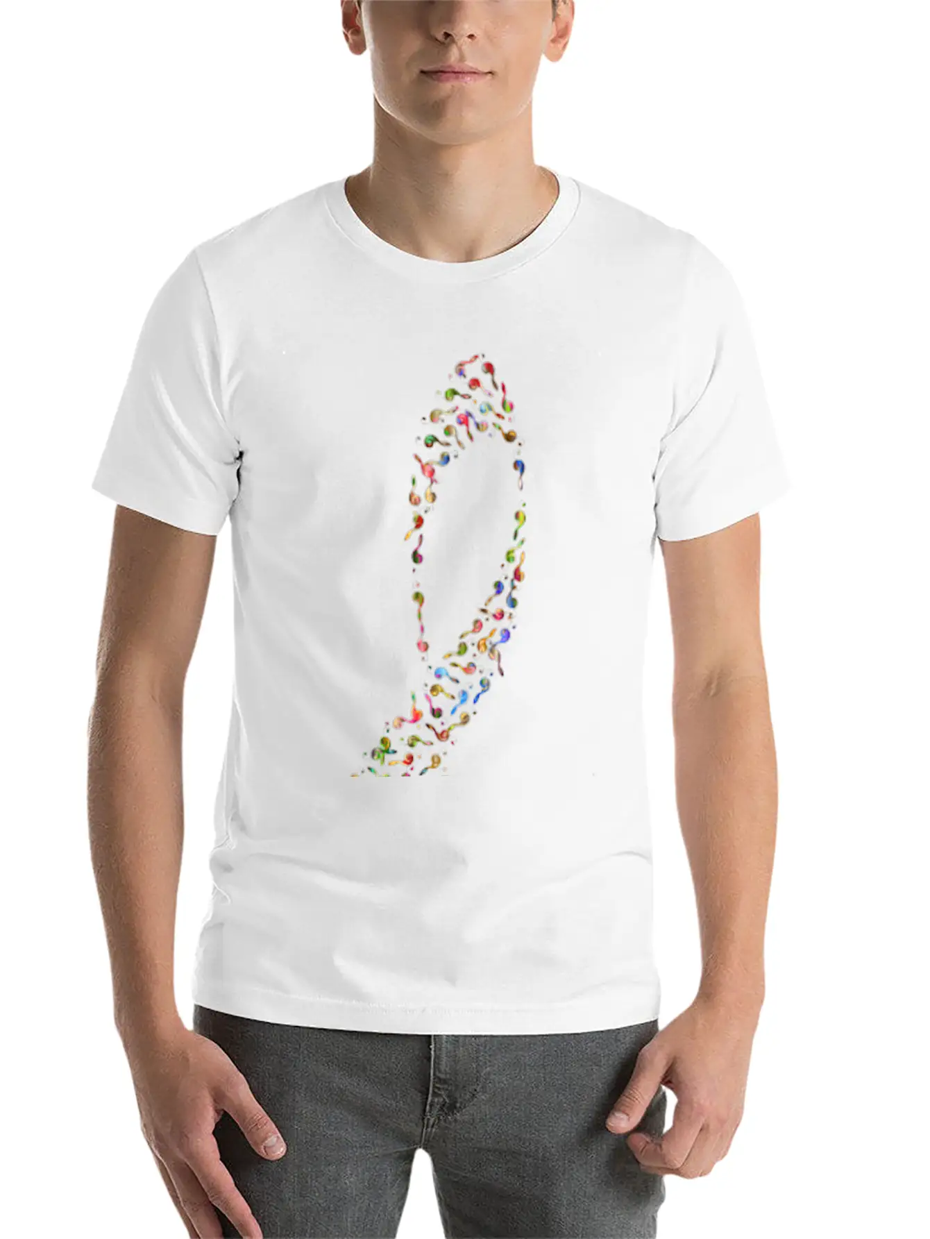 Prismatic Clef Fractal 2 No Background Unisex Short Sleeve Soft Cotton T-Shirt – Casual Everyday Wear