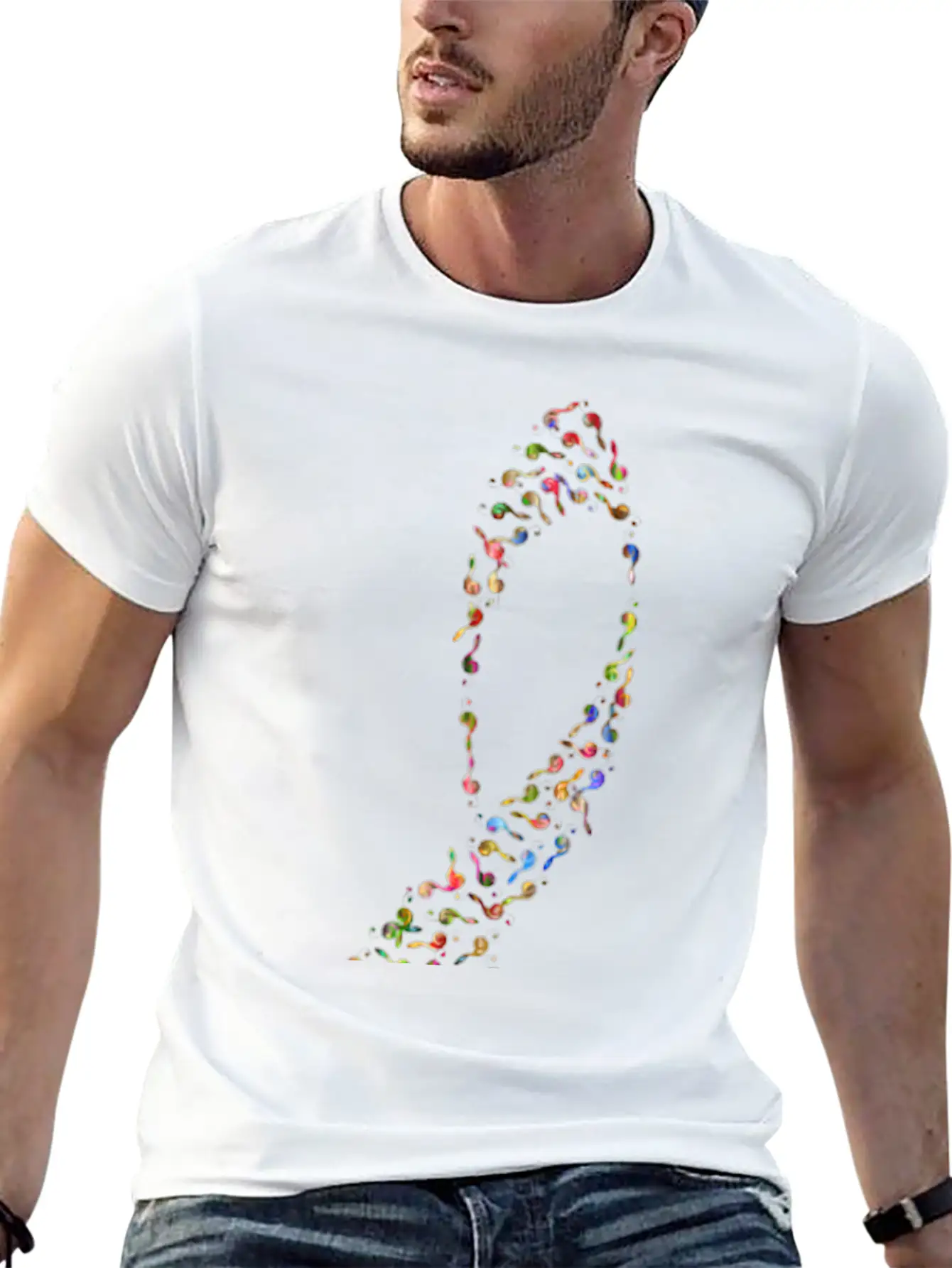 Prismatic Clef Fractal 2 No Background Unisex Short Sleeve Soft Cotton T-Shirt – Casual Everyday Wear