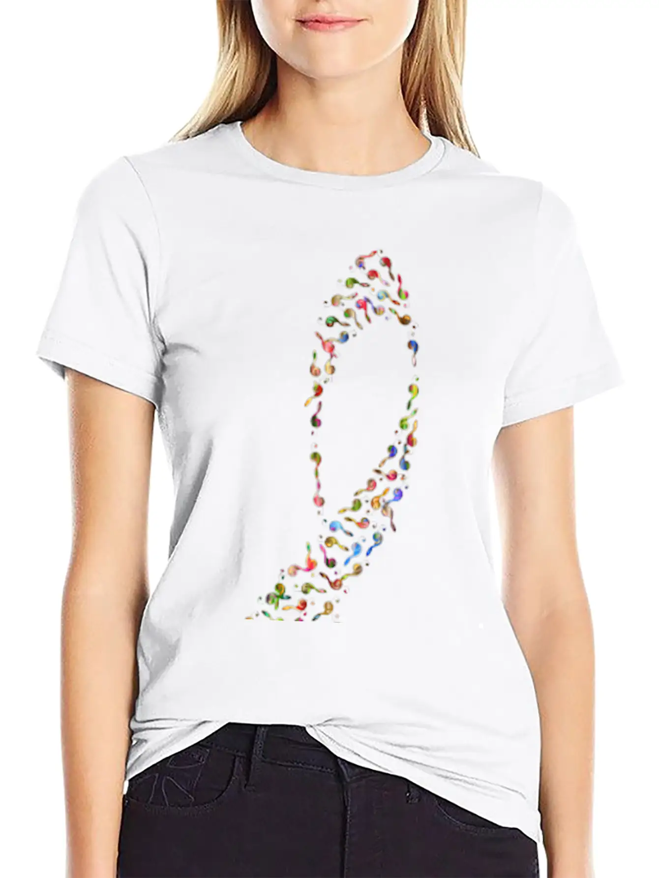 Prismatic Clef Fractal 2 No Background Unisex Short Sleeve Soft Cotton T-Shirt – Casual Everyday Wear