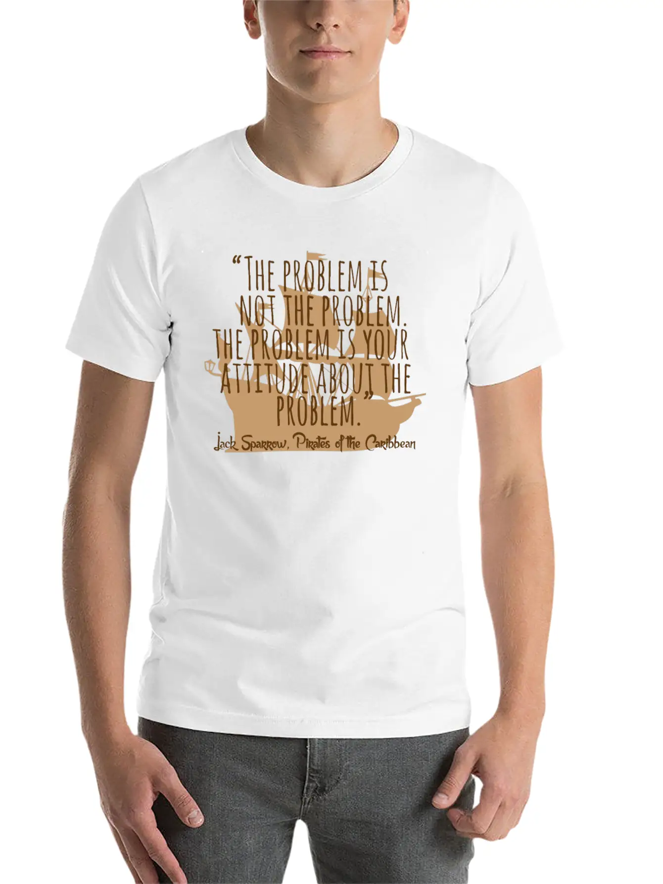 Problem Is Not The Problem - Mindset Poetsy Textin Unisex Casual T-Shirt – Clean Design For Daily Comfort