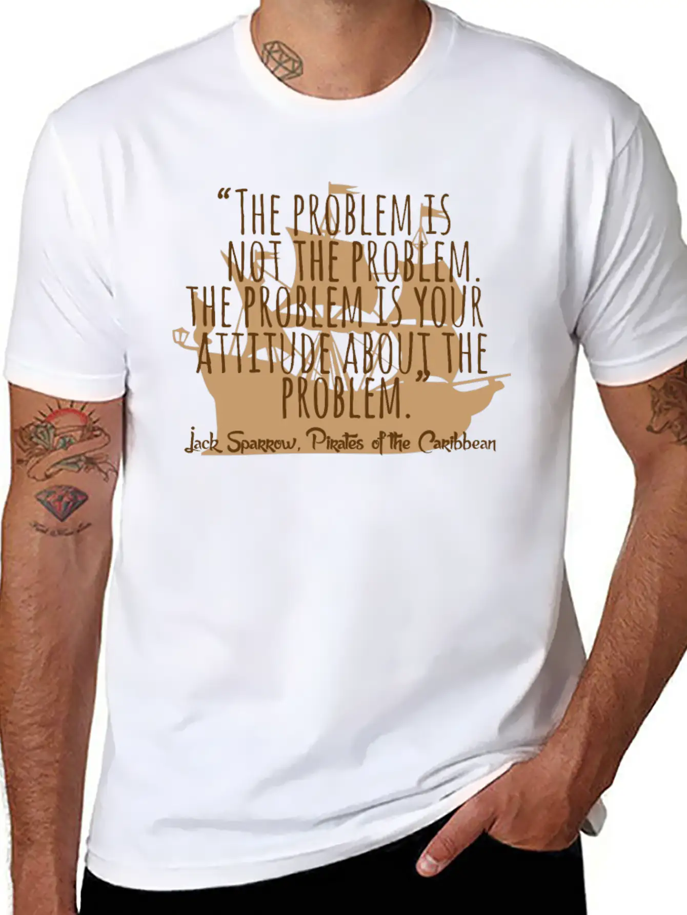 Problem Is Not The Problem - Mindset Poetsy Textin Unisex Casual T-Shirt – Clean Design For Daily Comfort