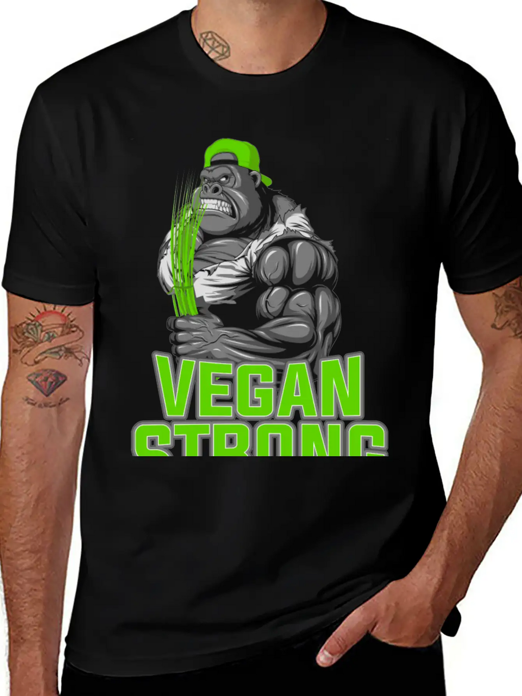 Product Funny Gorilla Vegan Strong Zoo Animal Unisex Casual T-Shirt – Clean Design For Daily Comfort