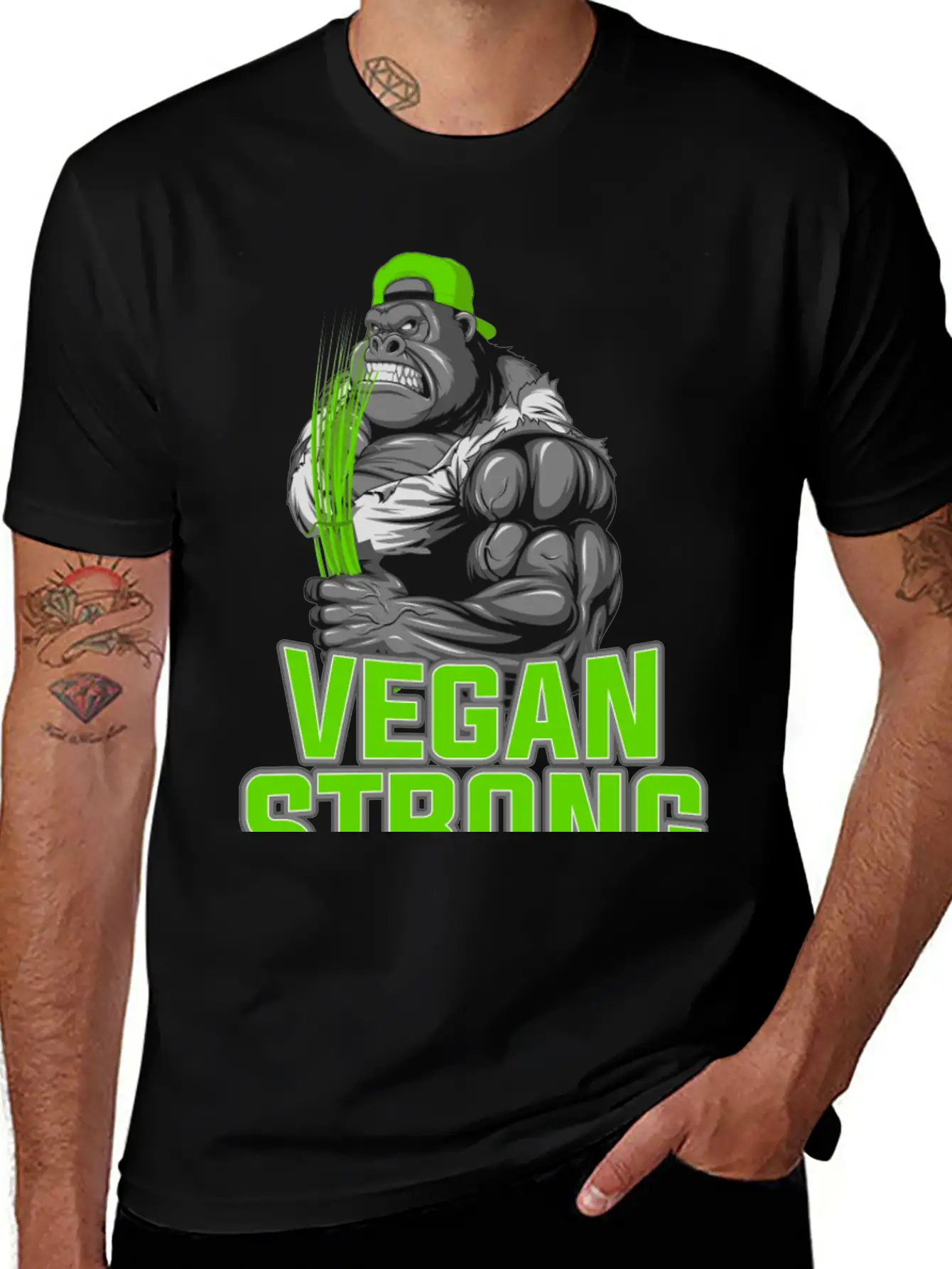 Product Funny Gorilla Vegan Strong Zoo Animal Unisex Casual T-Shirt – Clean Design For Daily Comfort