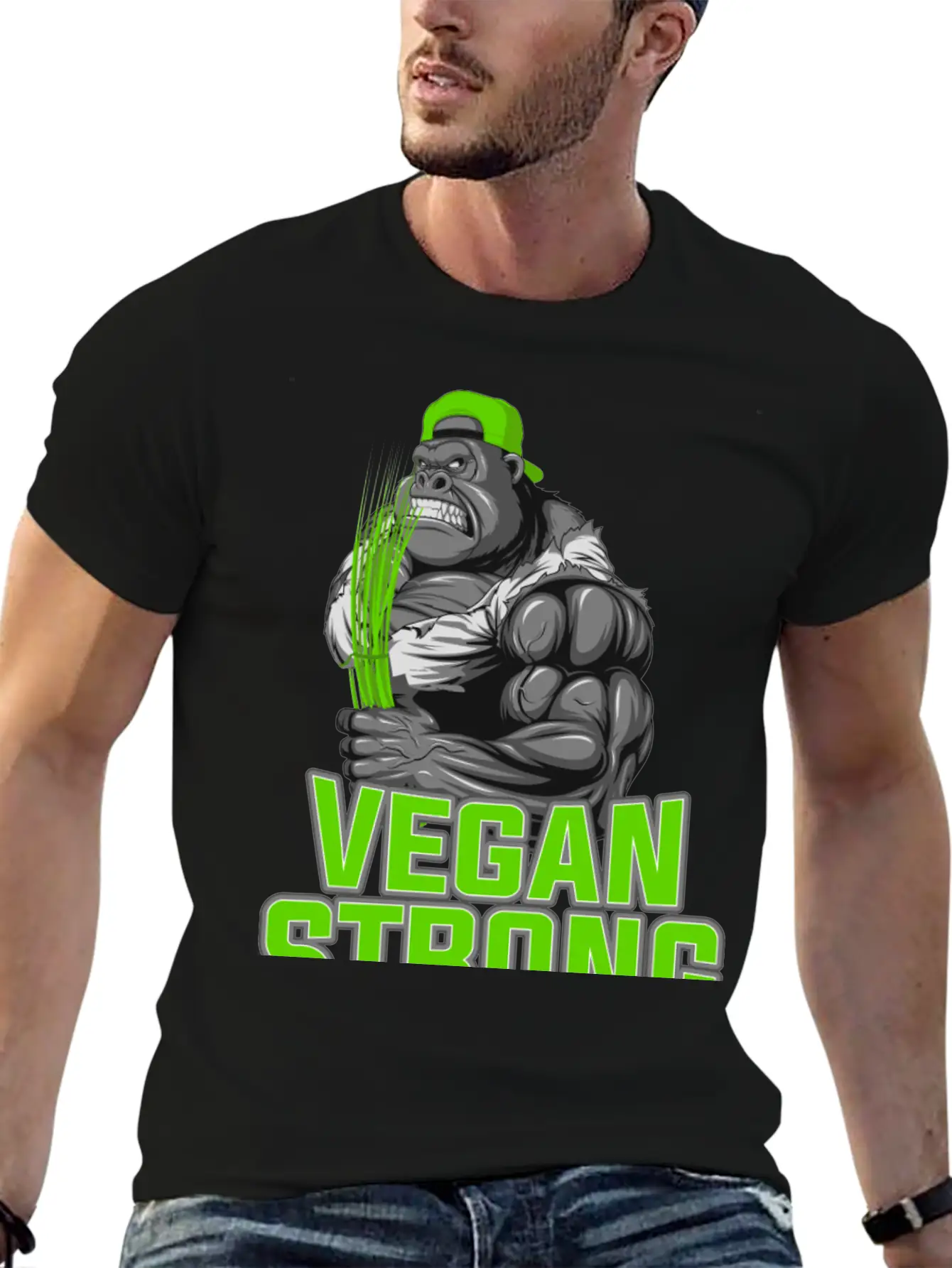 Product Funny Gorilla Vegan Strong Zoo Animal Unisex Casual T-Shirt – Clean Design For Daily Comfort
