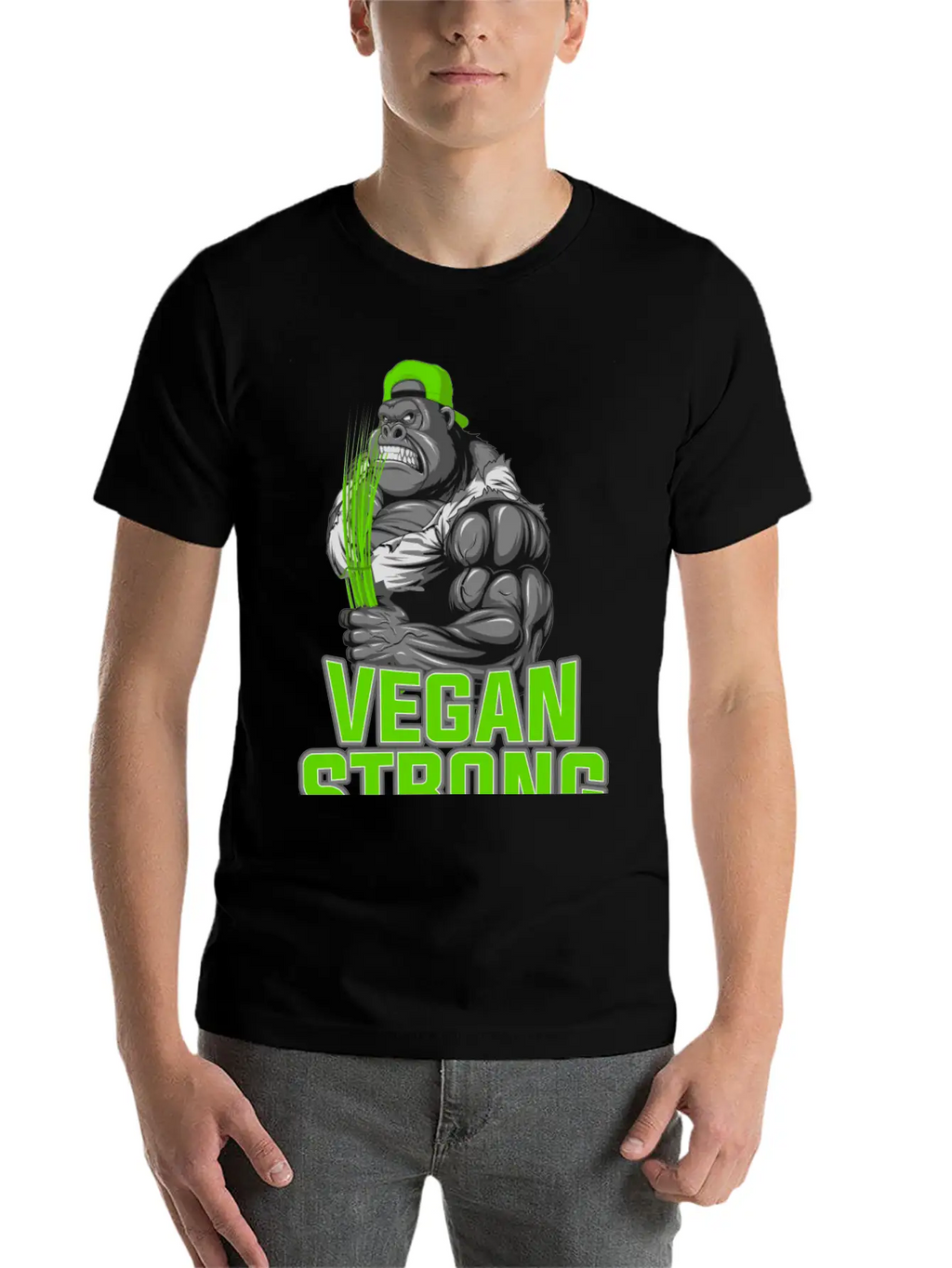 Product Funny Gorilla Vegan Strong Zoo Animal Unisex Casual T-Shirt – Clean Design For Daily Comfort