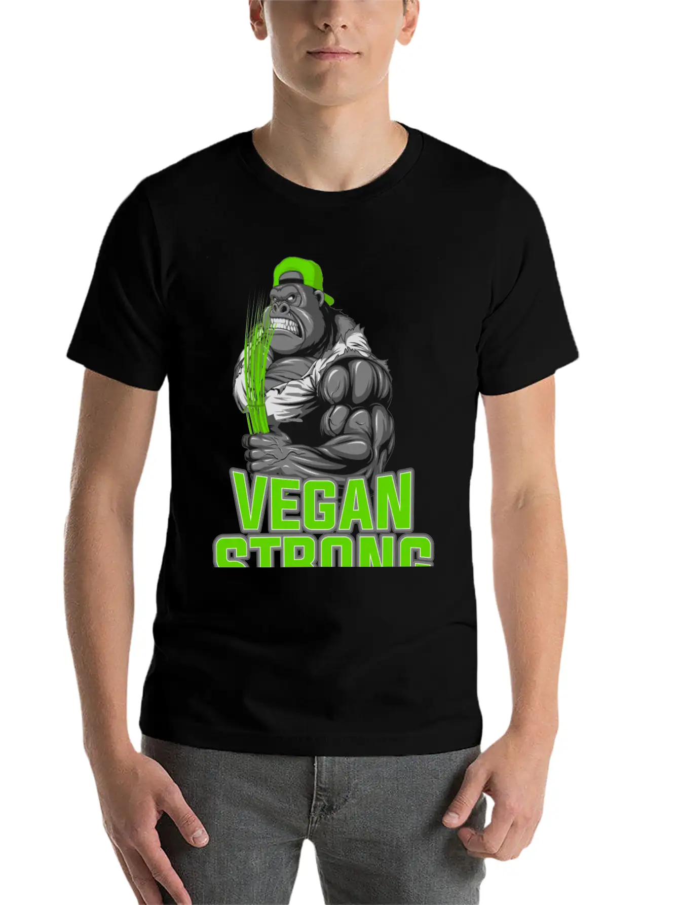 Product Funny Gorilla Vegan Strong Zoo Animal Unisex Casual T-Shirt – Clean Design For Daily Comfort