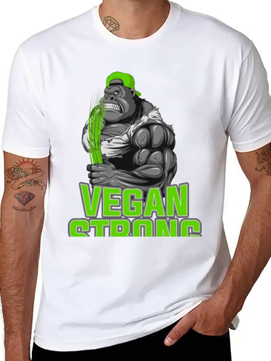 Product Funny Gorilla Vegan Strong Zoo Animal Unisex Casual T-Shirt – Clean Design For Daily Comfort