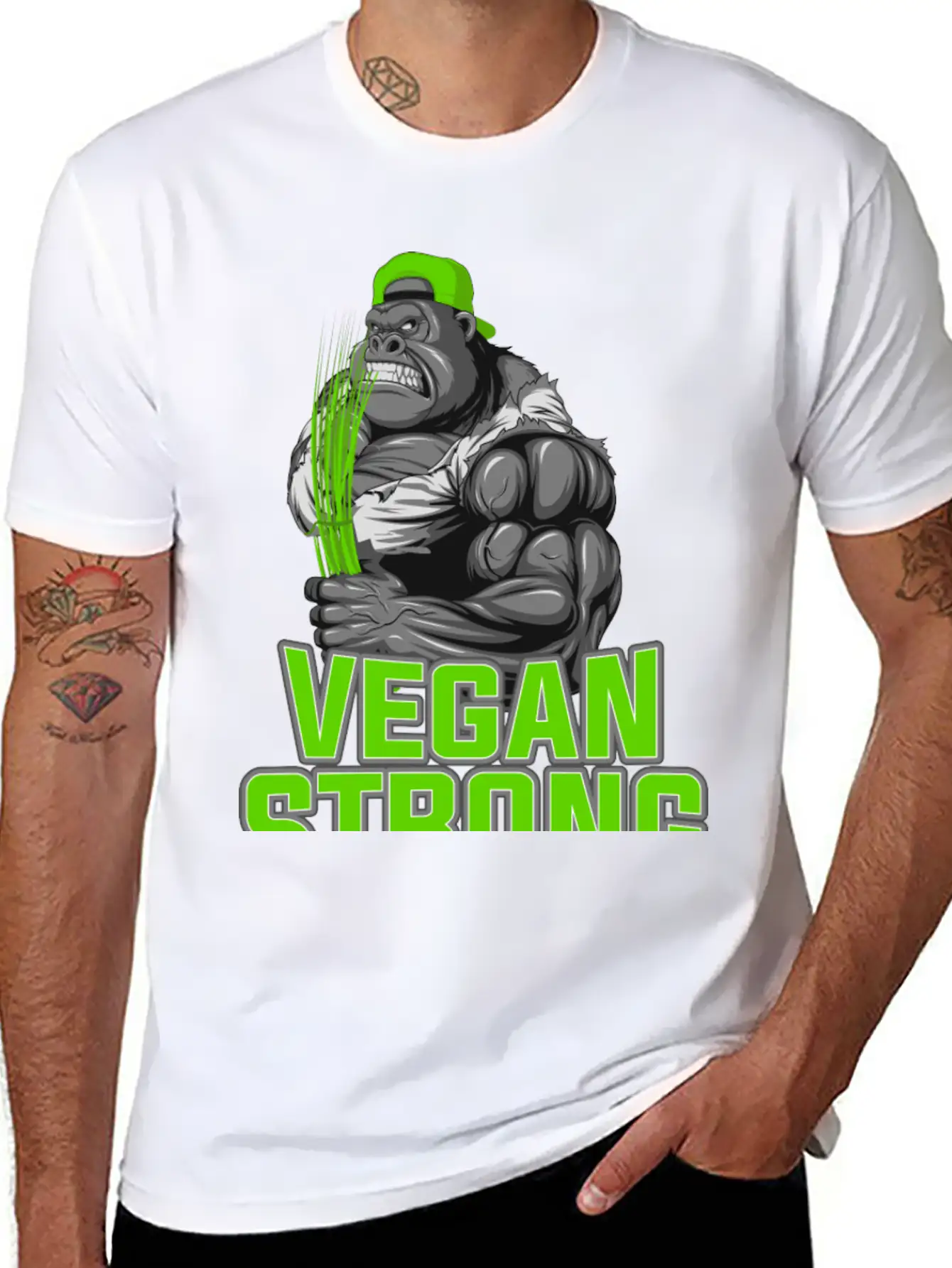 Product Funny Gorilla Vegan Strong Zoo Animal Unisex Casual T-Shirt – Clean Design For Daily Comfort