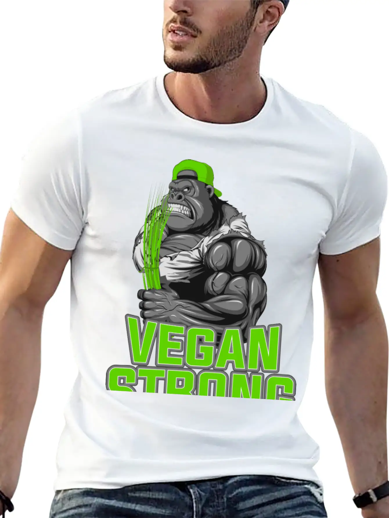Product Funny Gorilla Vegan Strong Zoo Animal Unisex Casual T-Shirt – Clean Design For Daily Comfort