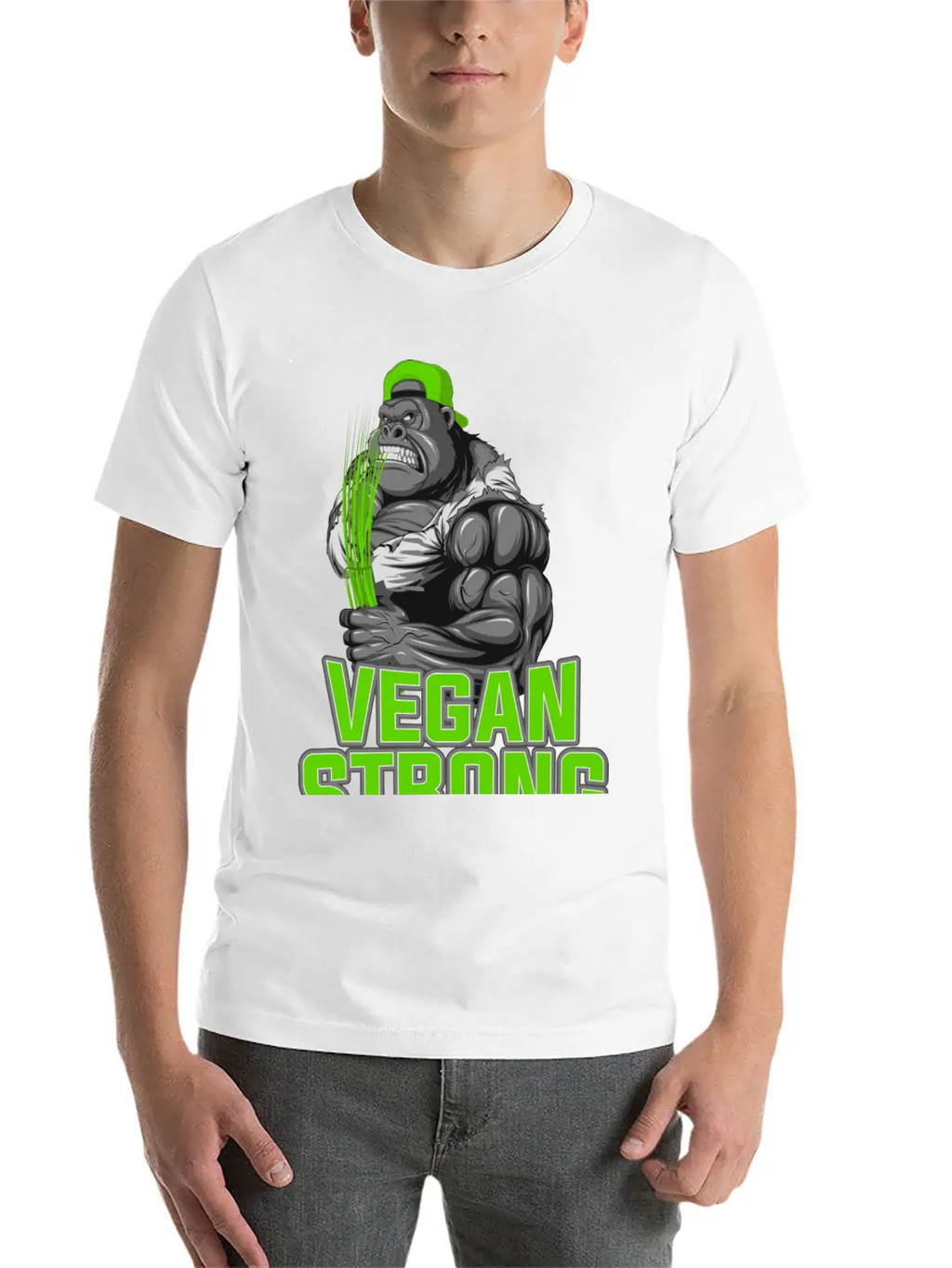 Product Funny Gorilla Vegan Strong Zoo Animal Unisex Casual T-Shirt – Clean Design For Daily Comfort