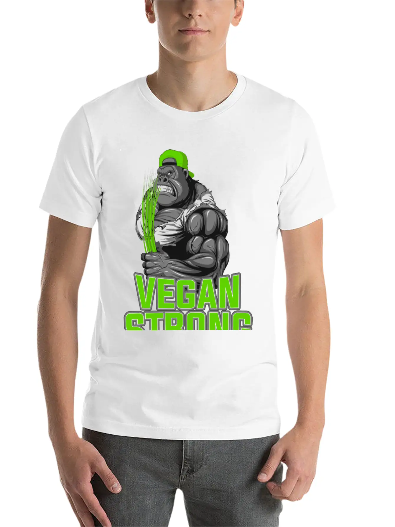 Product Funny Gorilla Vegan Strong Zoo Animal Unisex Casual T-Shirt – Clean Design For Daily Comfort