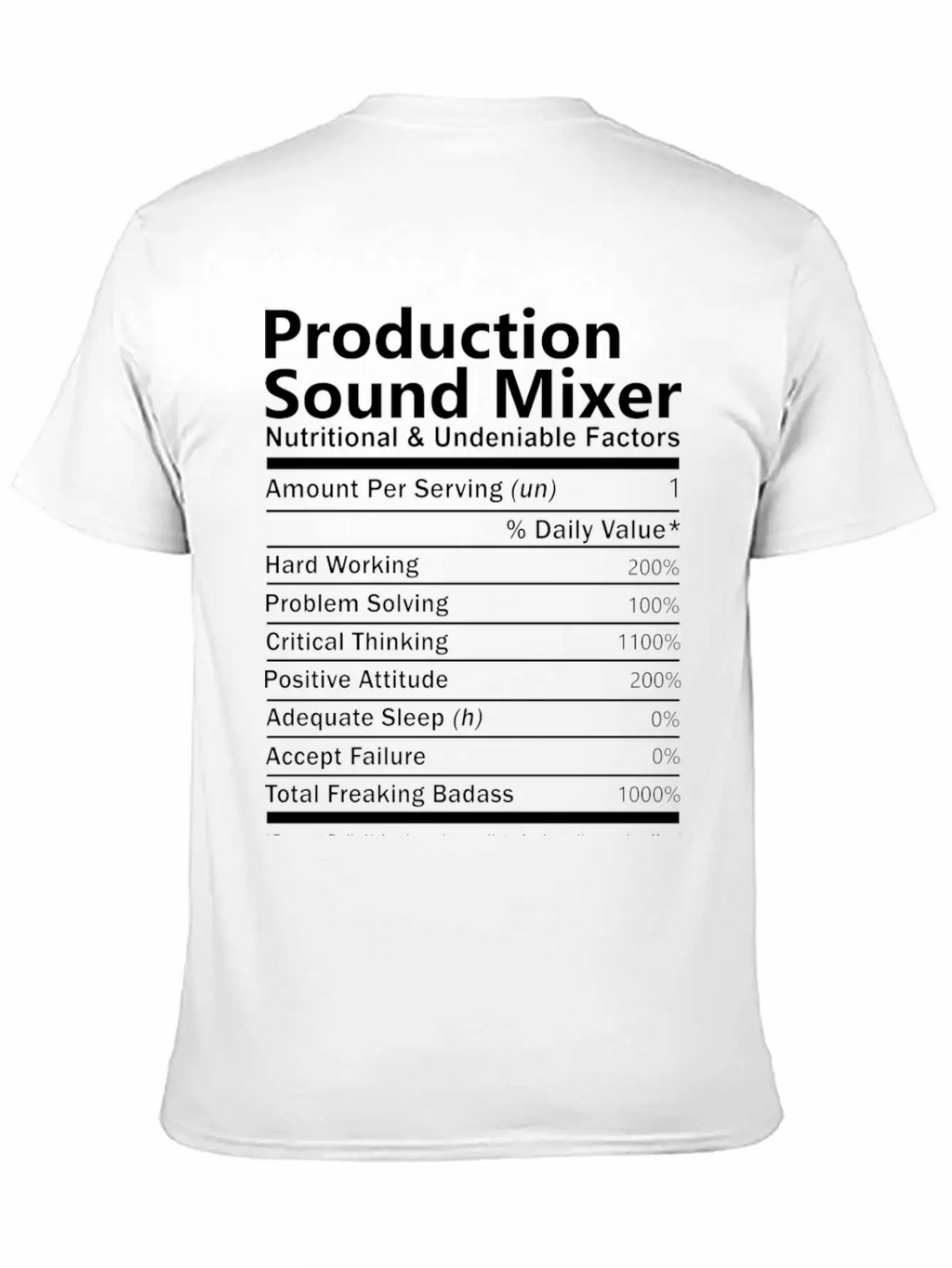 Production Sound Mixer T Shirt - Nutritional And U Unisex Casual T-Shirt – Clean Design For Daily Comfort