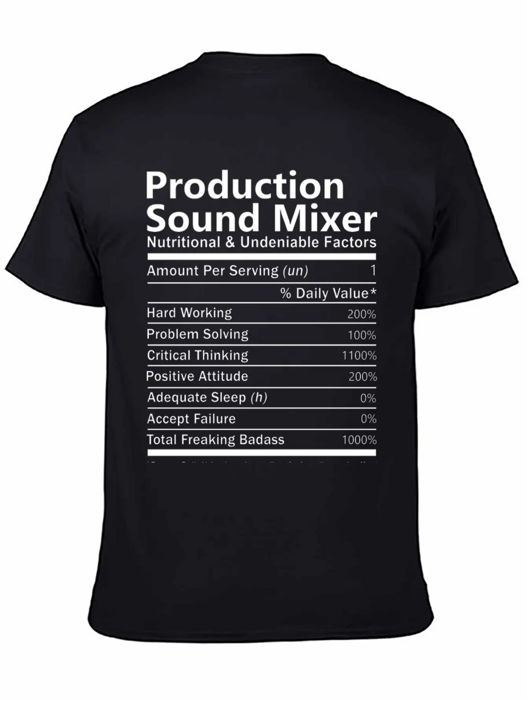 Production Sound Mixer T Shirt - Nutritional And U Unisex Casual T-Shirt – Clean Design For Daily Comfort