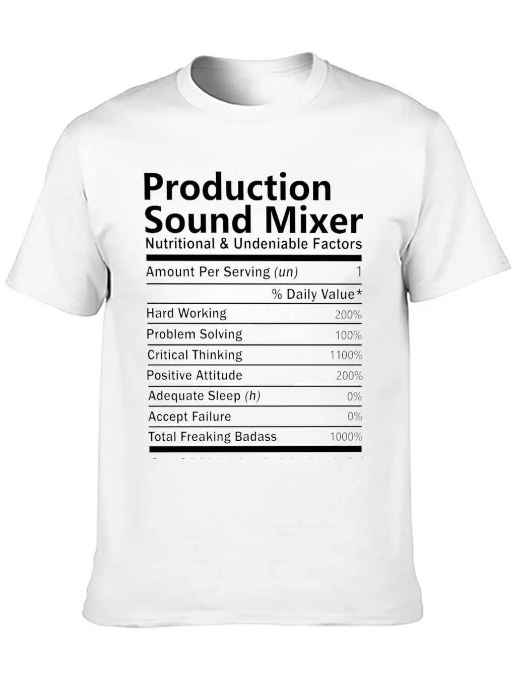 Production Sound Mixer T Shirt - Nutritional And U Unisex Casual T-Shirt – Clean Design For Daily Comfort