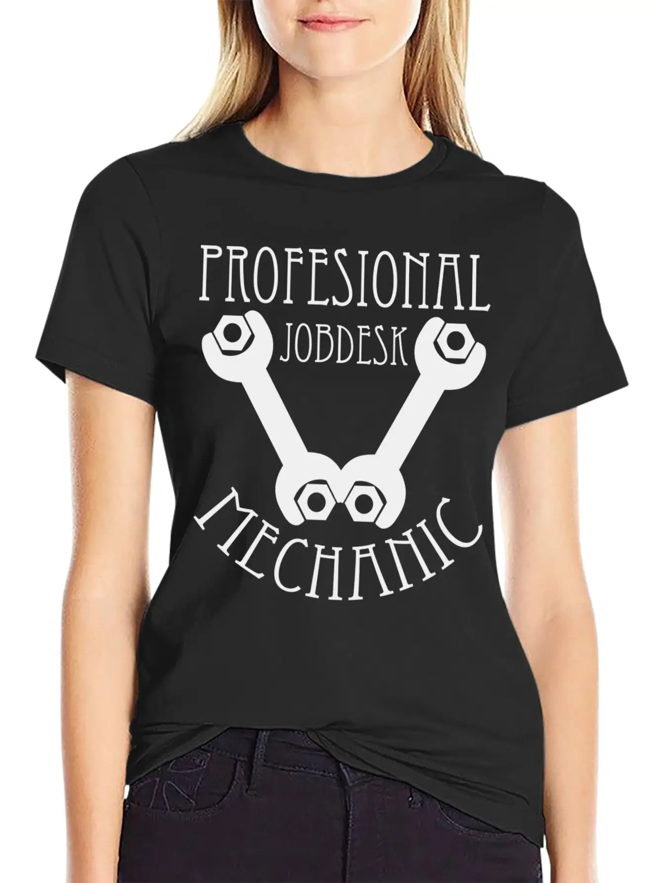 Profesional Jobdesk Mechanic Design Silver Essential Cotton Tee For Daily Outfits – Unisex Style