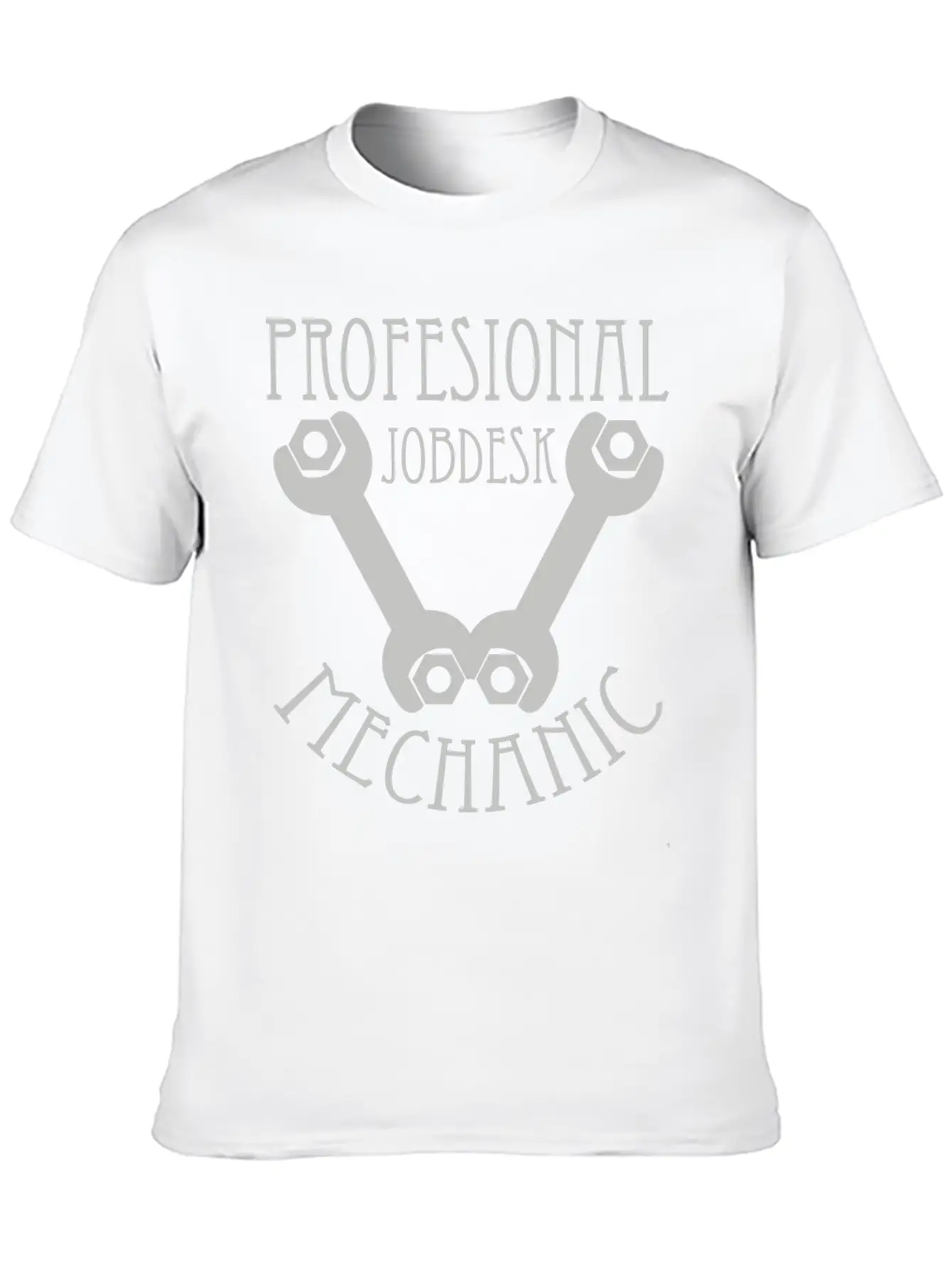 Profesional Jobdesk Mechanic Design Silver Essential Cotton Tee For Daily Outfits – Unisex Style