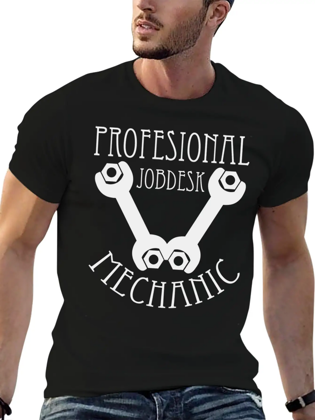 Profesional Jobdesk Mechanic Design Silver Essential Cotton Tee For Daily Outfits – Unisex Style