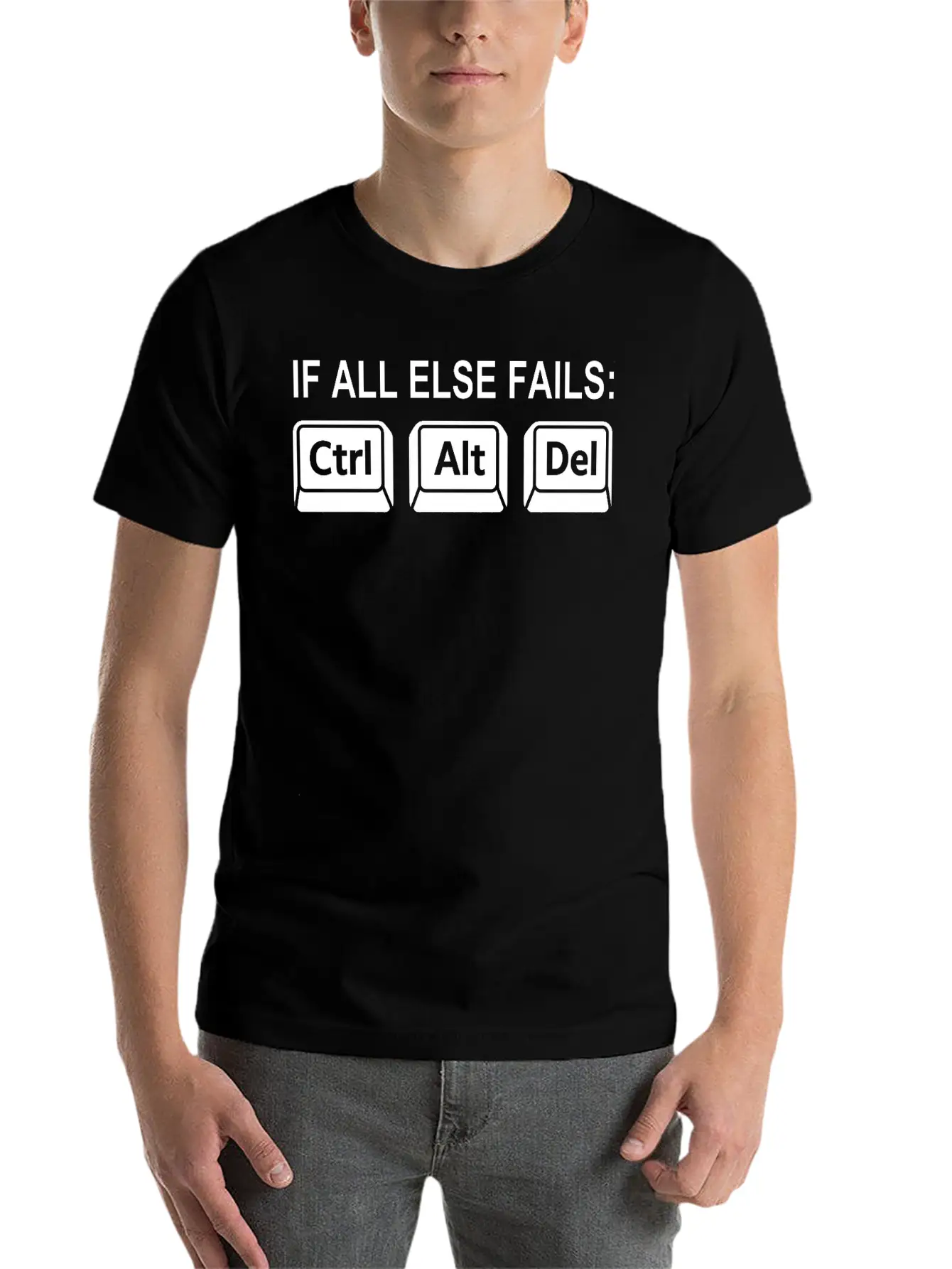 Programmer Geek Keyboard Phrase Unisex Short Sleeve Soft Cotton T-Shirt – Casual Everyday Wear