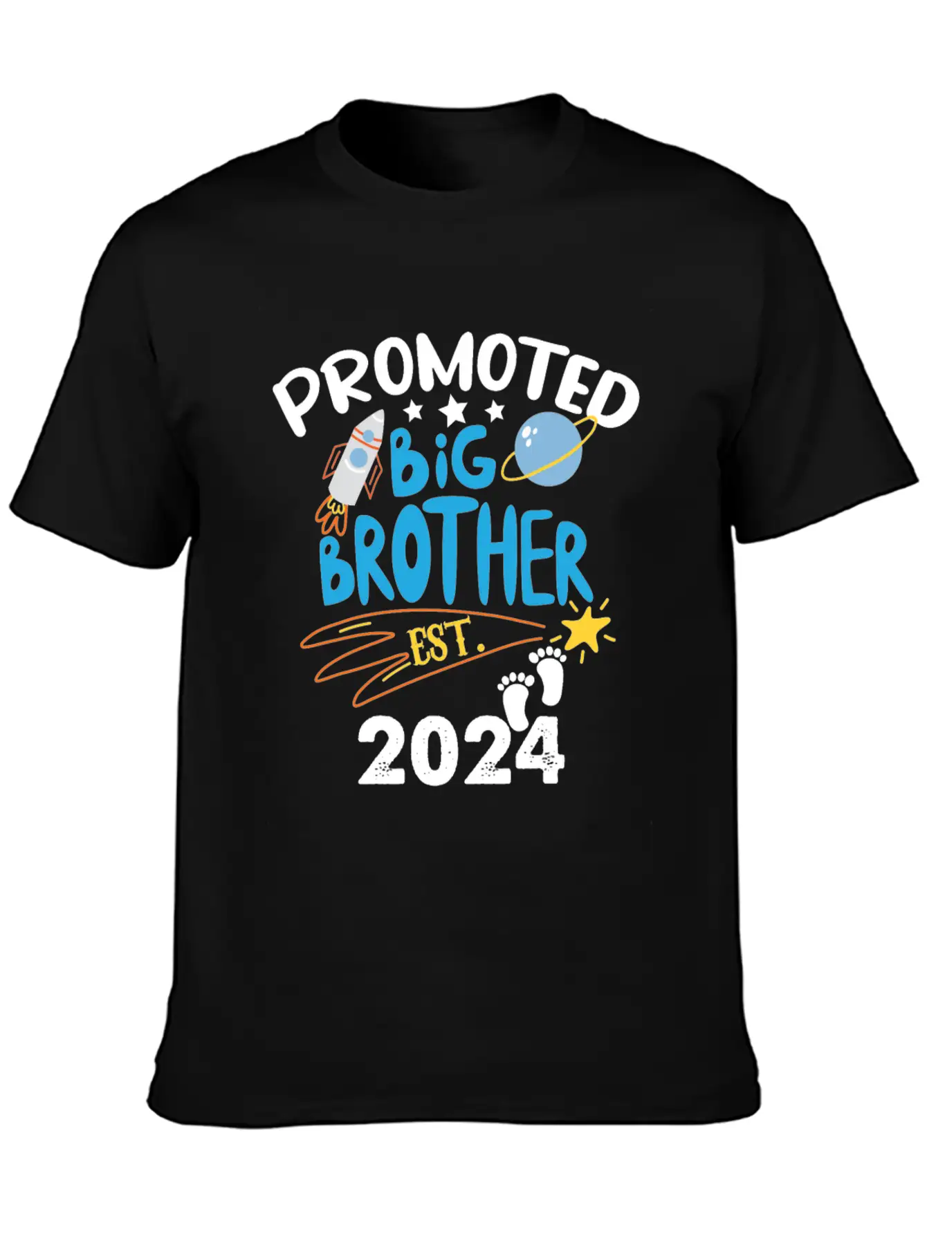 Promoted To Big Brother Est. 2024 For Pregnancy Or Casual Graphic T-Shirt – Simple And Comfortable Daily Wear