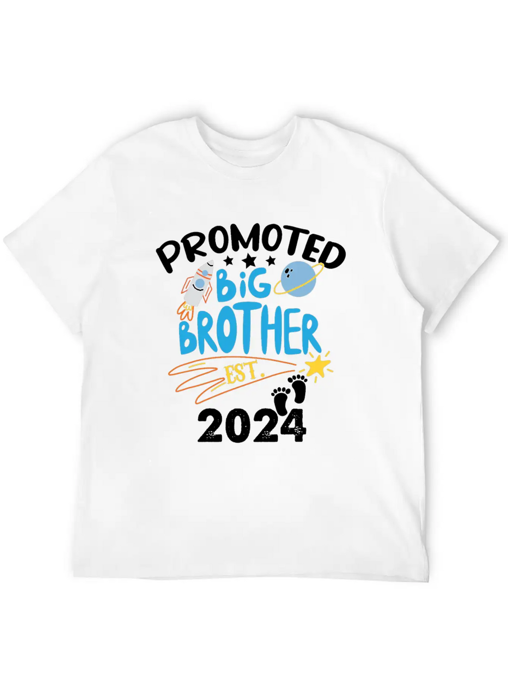 Promoted To Big Brother Est. 2024 For Pregnancy Or Casual Graphic T-Shirt – Simple And Comfortable Daily Wear