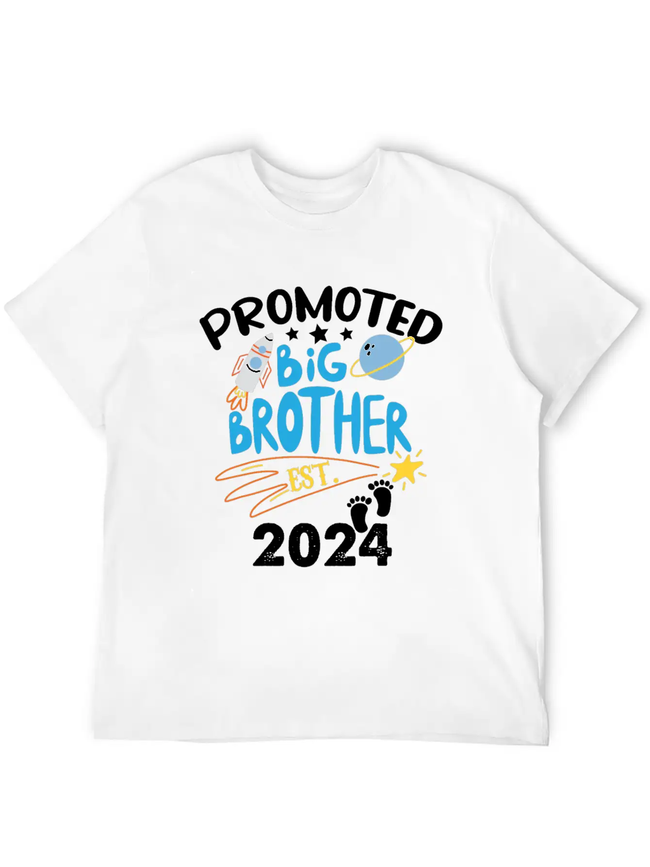 Promoted To Big Brother Est. 2024 For Pregnancy Or Casual Graphic T-Shirt – Simple And Comfortable Daily Wear